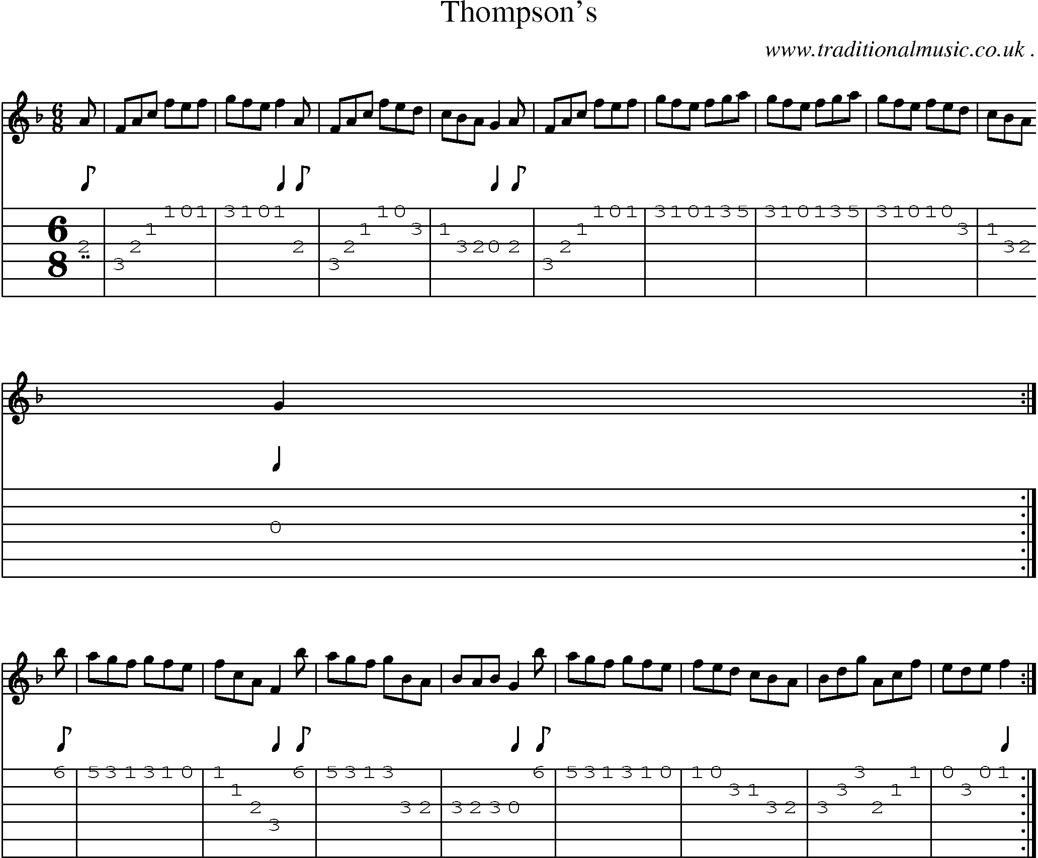 Sheet-Music and Guitar Tabs for Thompsons