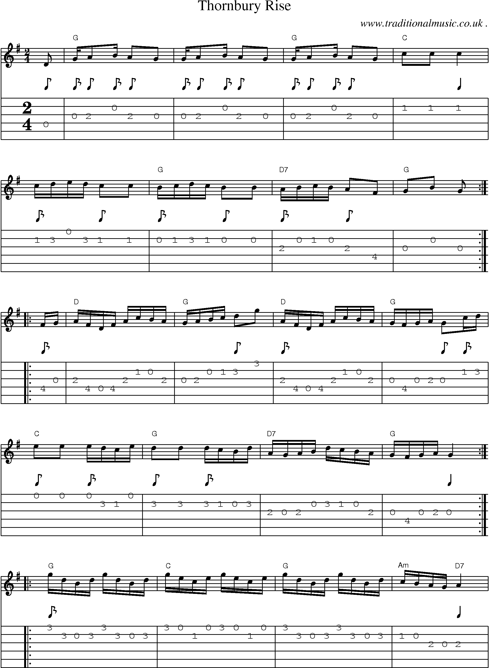 Sheet-Music and Guitar Tabs for Thornbury Rise
