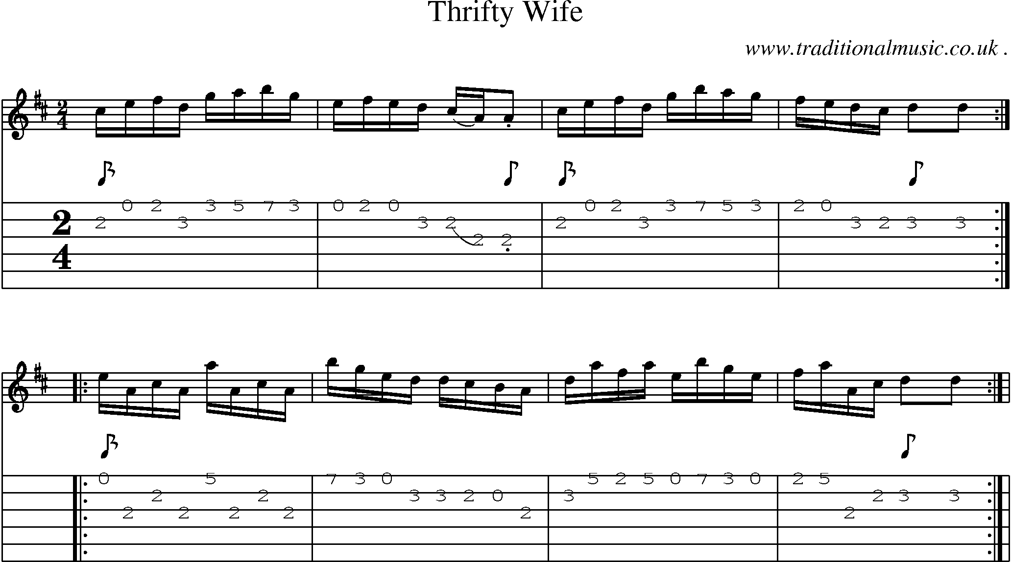 Sheet-Music and Guitar Tabs for Thrifty Wife