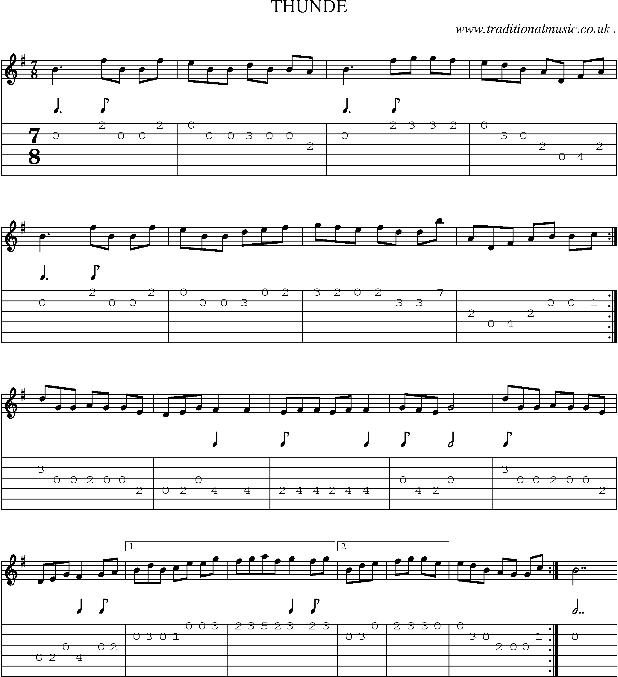 Sheet-Music and Guitar Tabs for Thunde