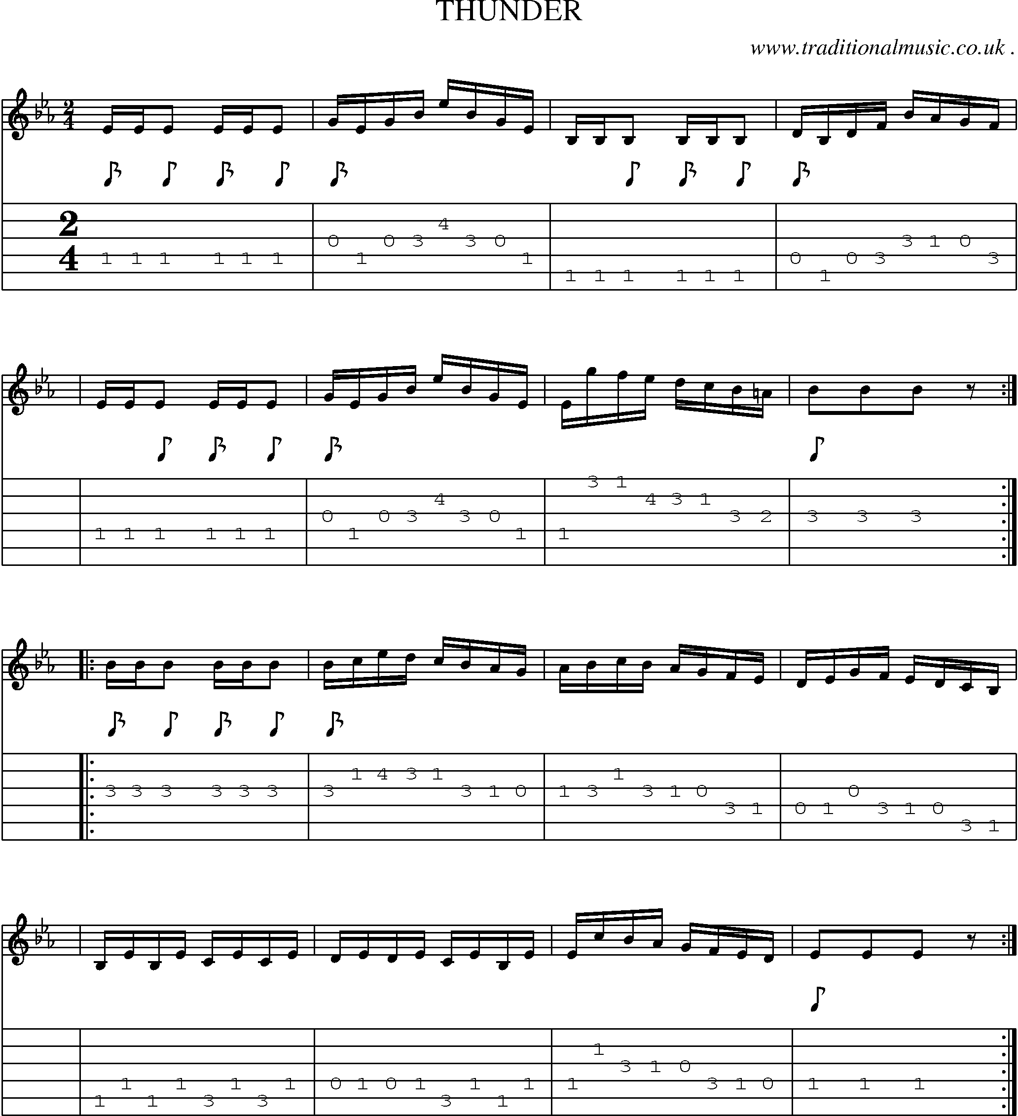 Sheet-Music and Guitar Tabs for Thunder