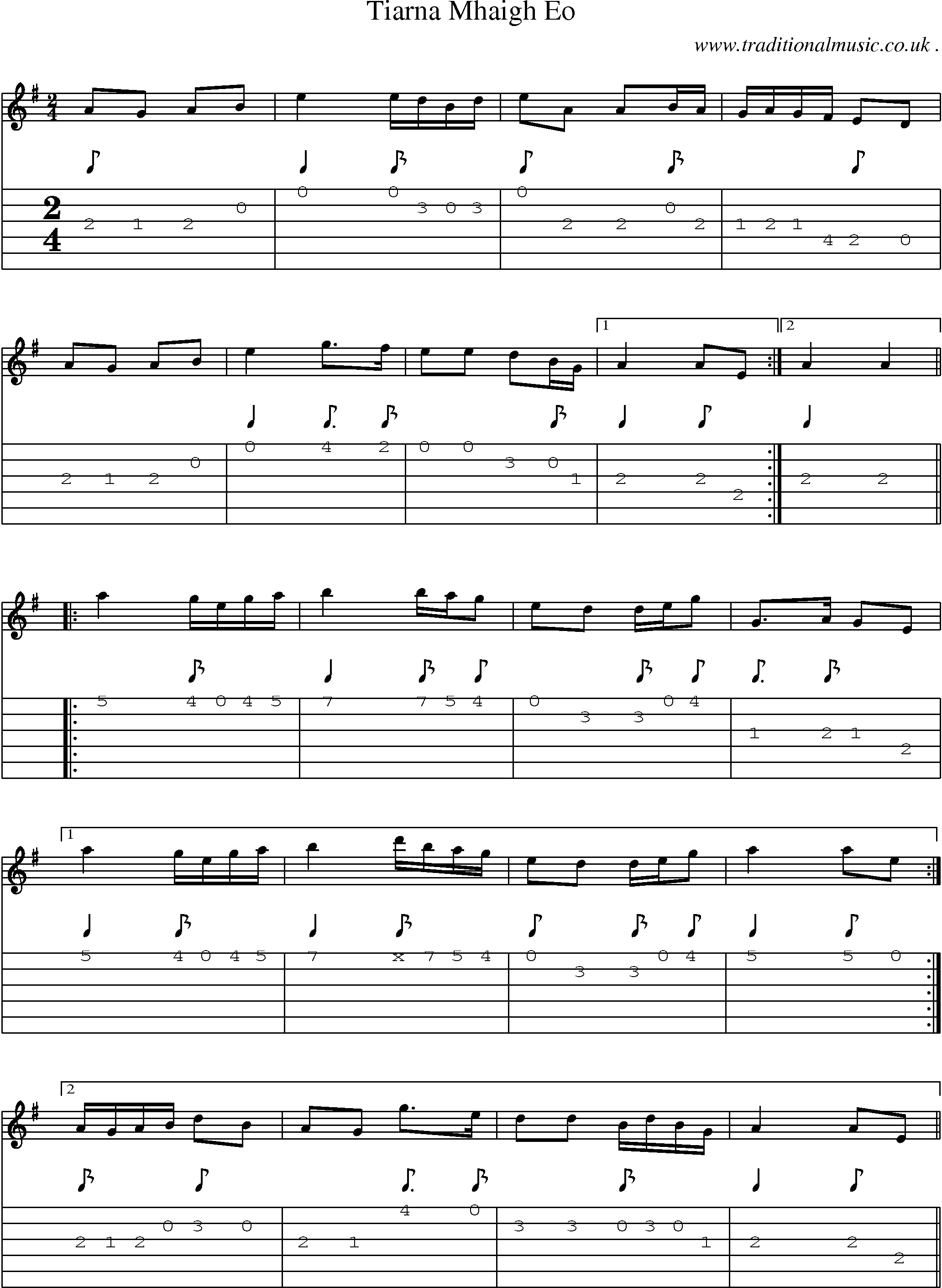 Sheet-Music and Guitar Tabs for Tiarna Mhaigh Eo