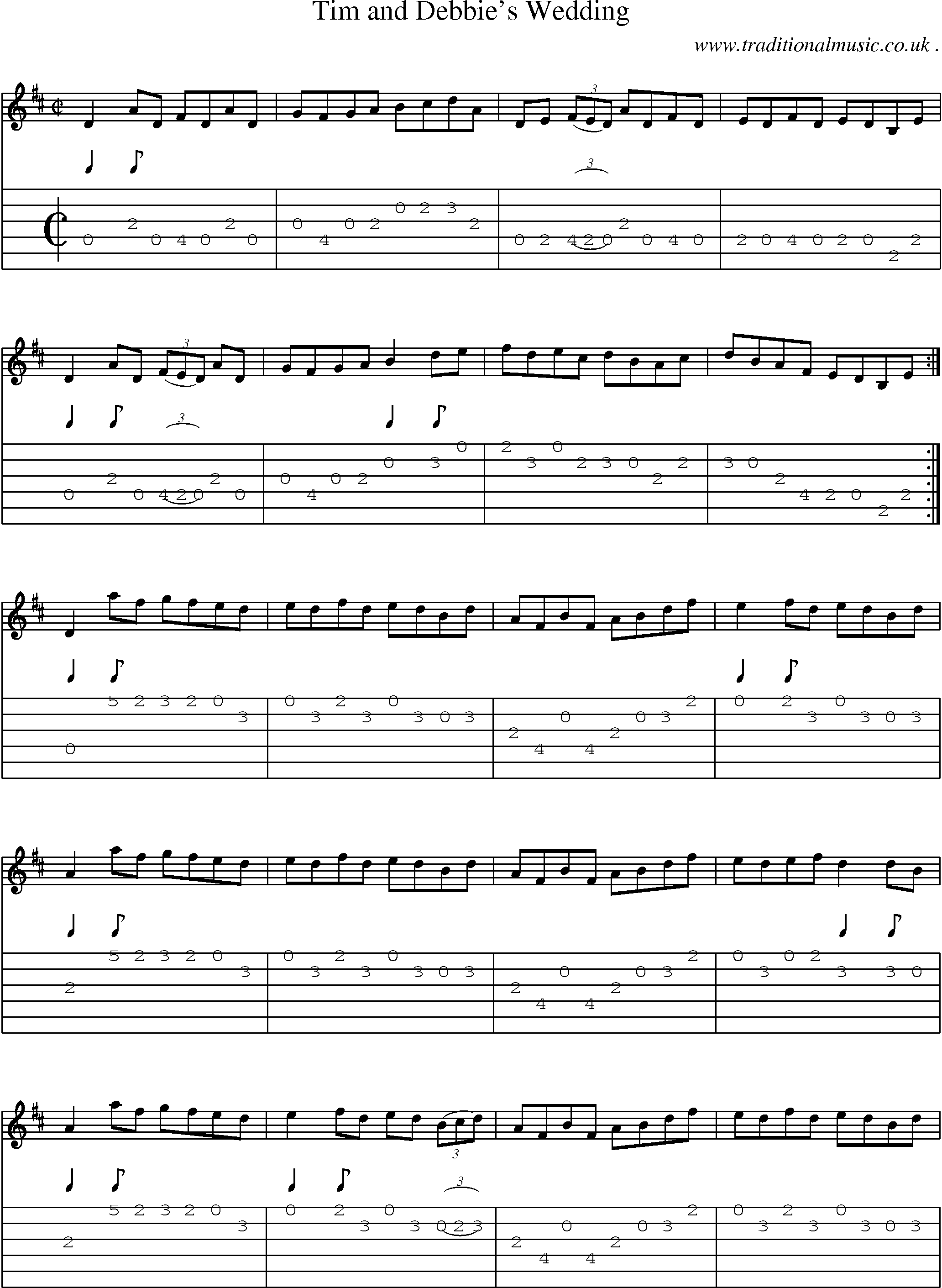Sheet-Music and Guitar Tabs for Tim And Debbies Wedding