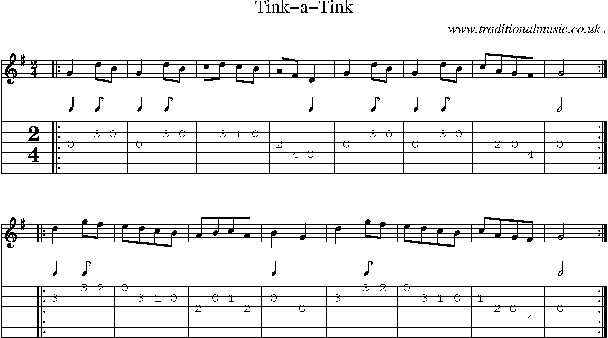 Sheet-Music and Guitar Tabs for Tink-a-tink