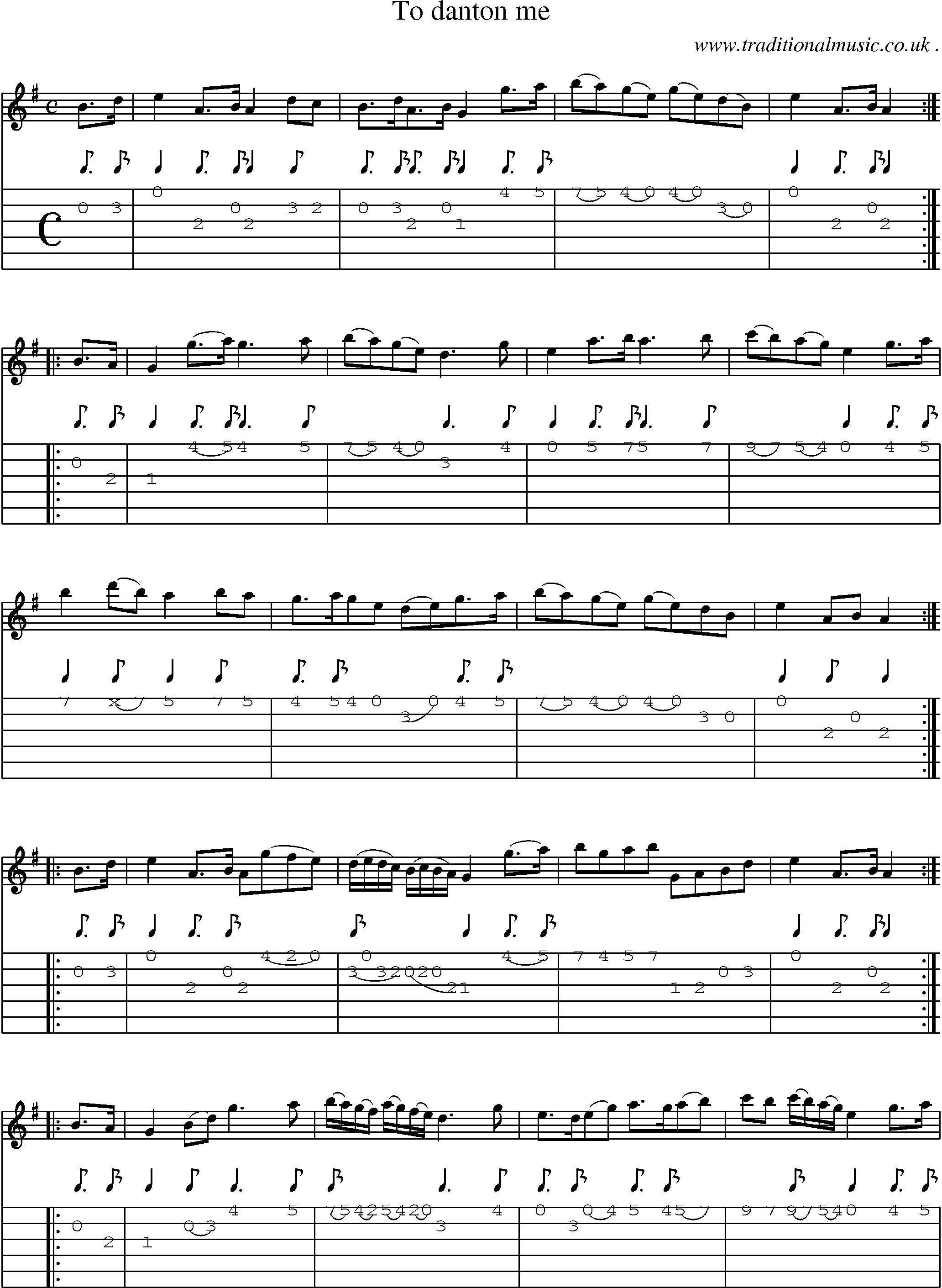 Sheet-Music and Guitar Tabs for To Danton Me