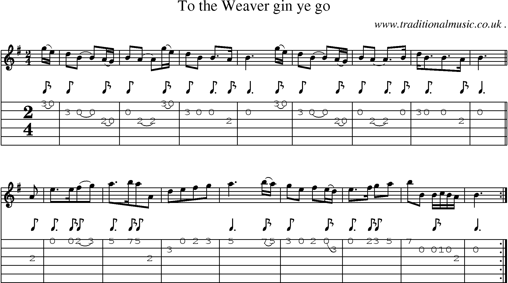 Sheet-Music and Guitar Tabs for To The Weaver Gin Ye Go