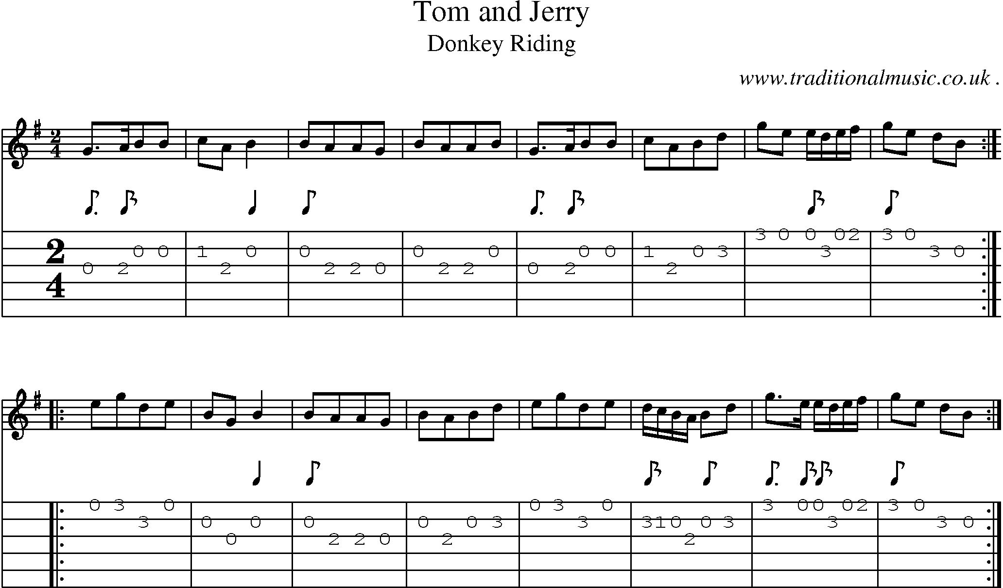 Sheet-Music and Guitar Tabs for Tom And Jerry