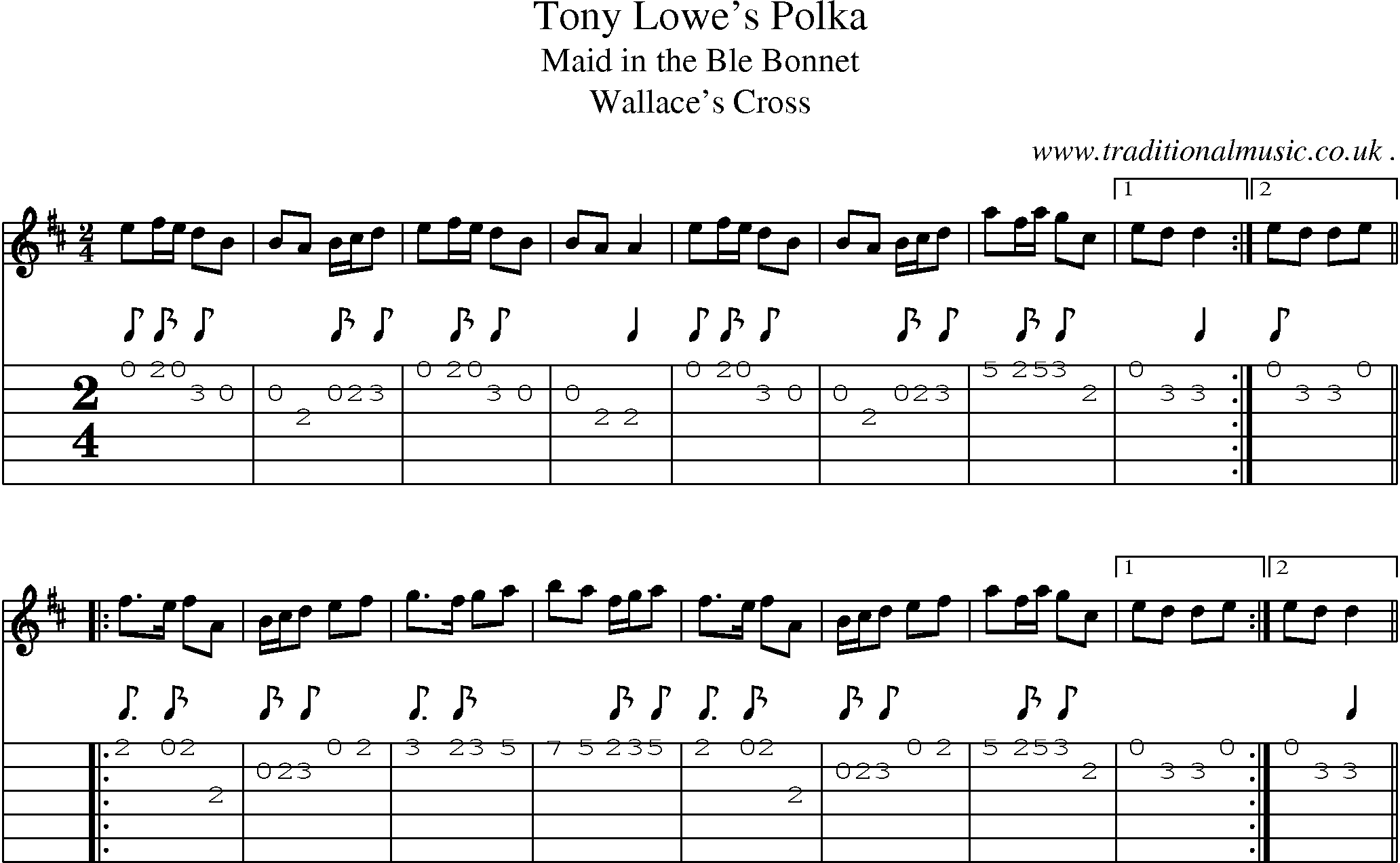 Sheet-Music and Guitar Tabs for Tony Lowes Polka