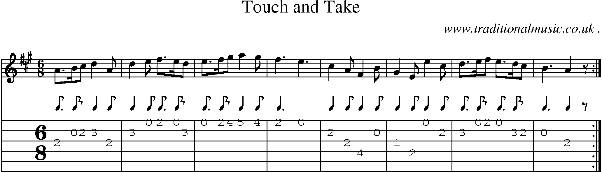 Sheet-Music and Guitar Tabs for Touch And Take