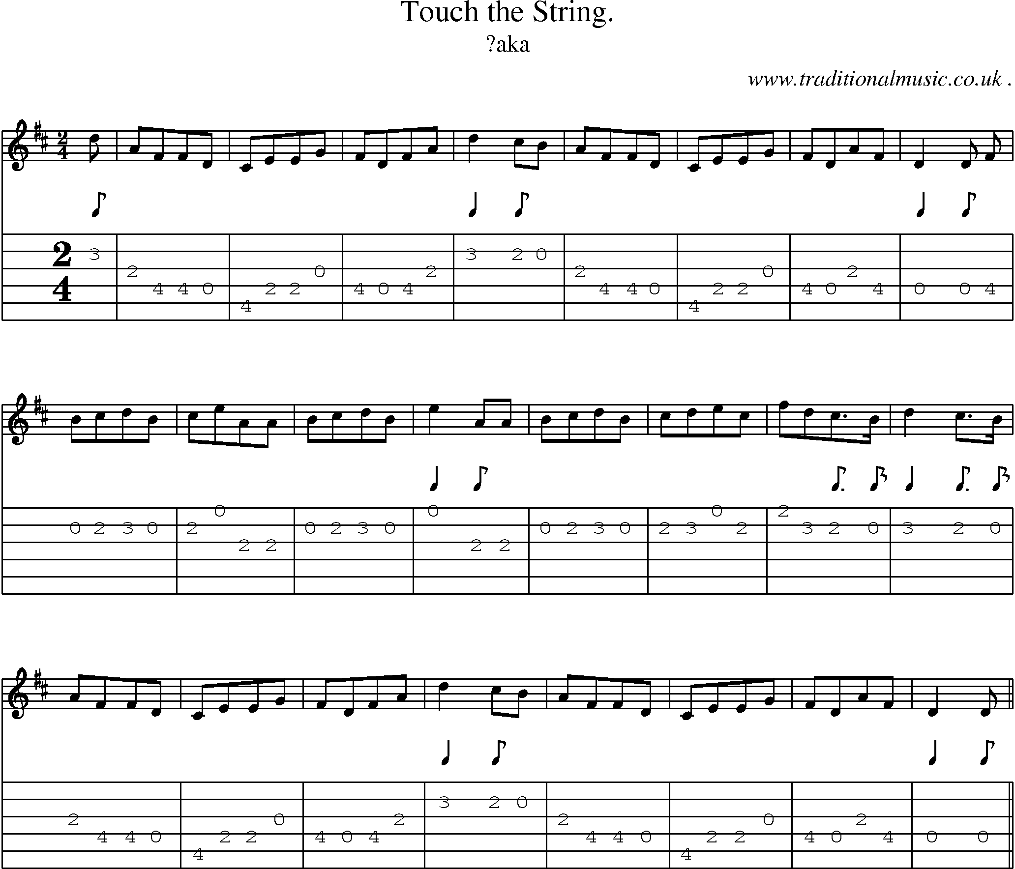 Sheet-Music and Guitar Tabs for Touch The String