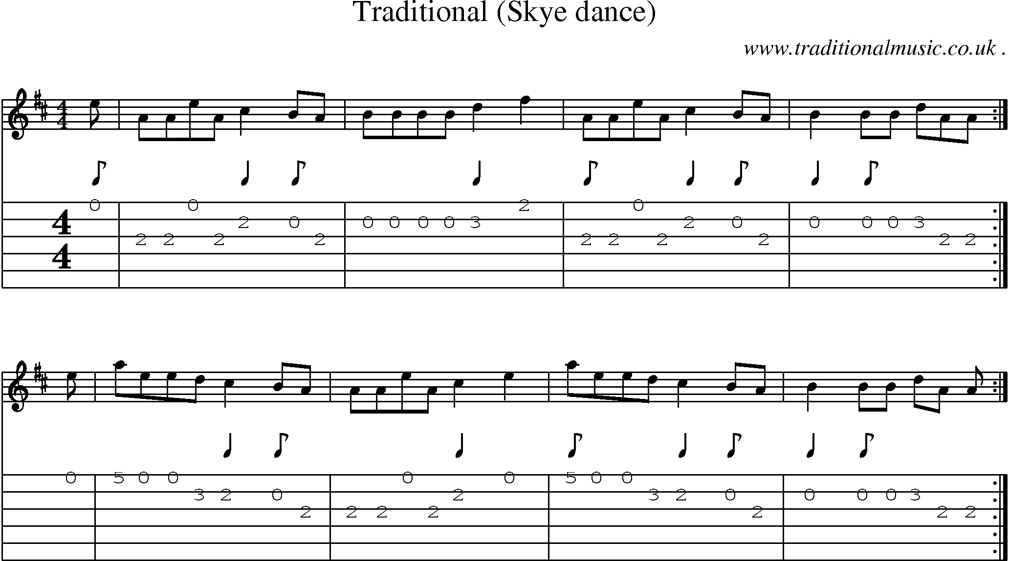 Sheet-Music and Guitar Tabs for Traditional (skye Dance)