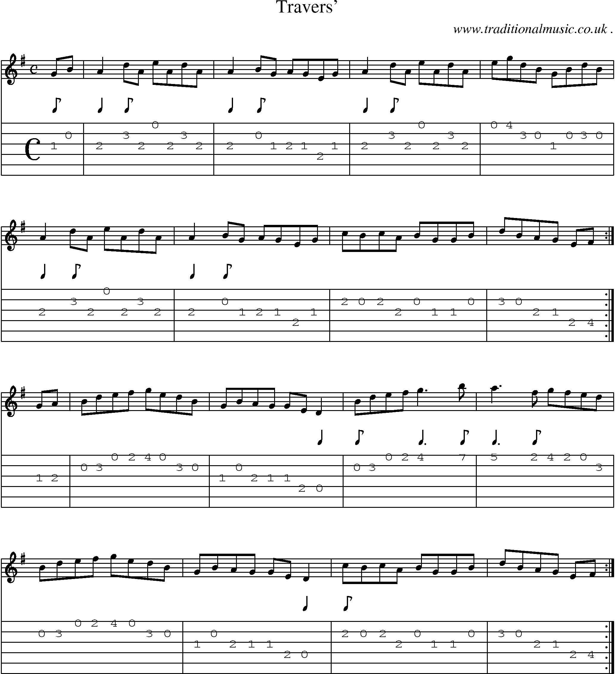 Sheet-Music and Guitar Tabs for Travers1