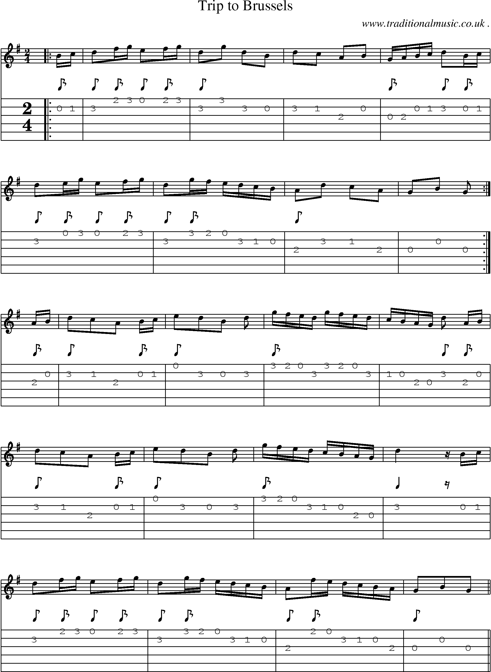 Sheet-Music and Guitar Tabs for Trip To Brussels