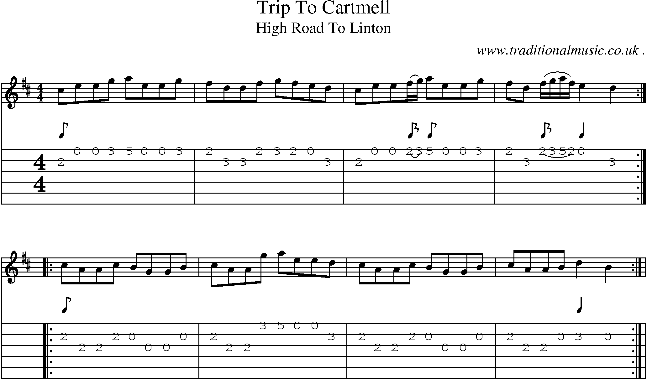 Sheet-Music and Guitar Tabs for Trip To Cartmell