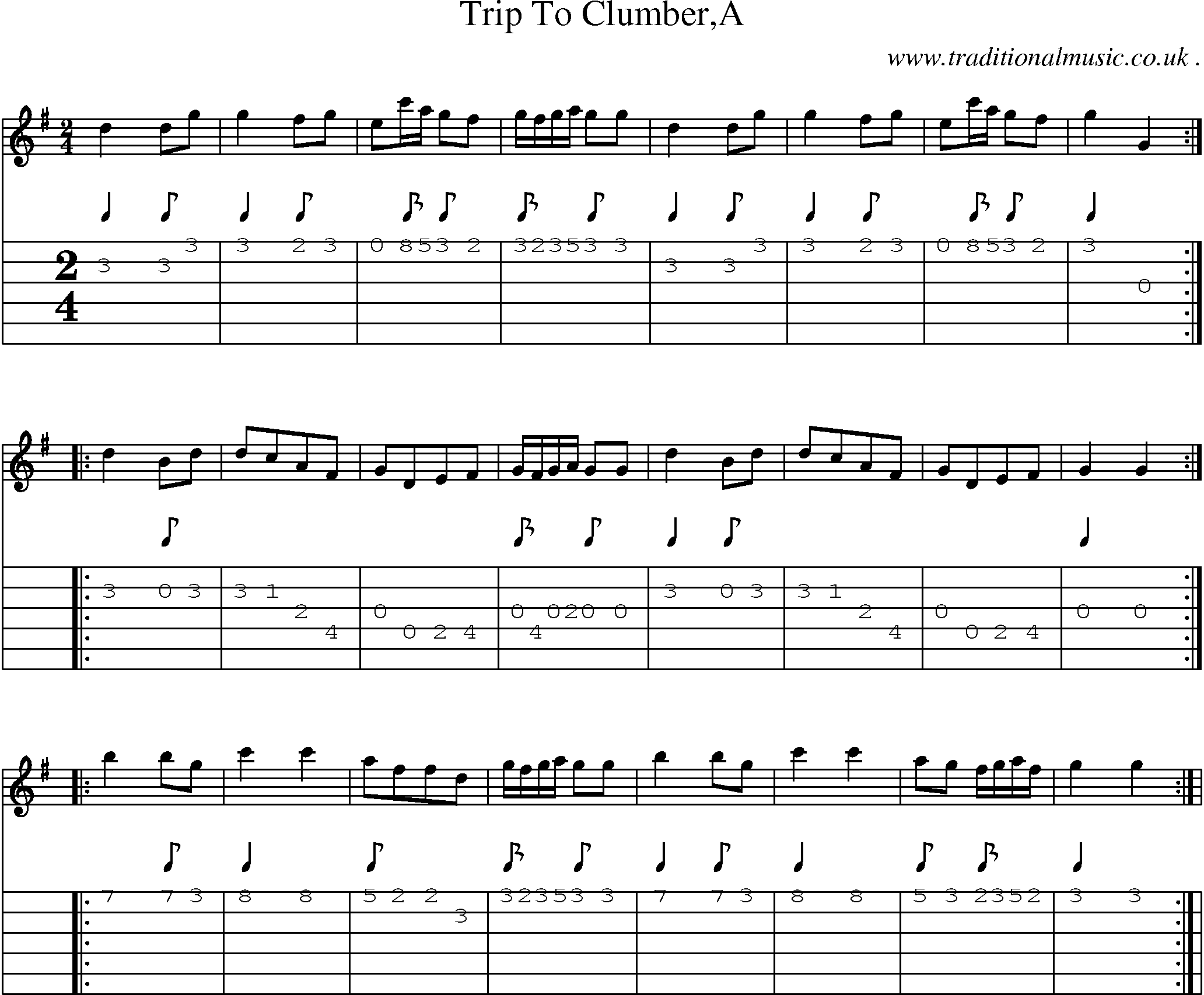 Sheet-Music and Guitar Tabs for Trip To Clumbera