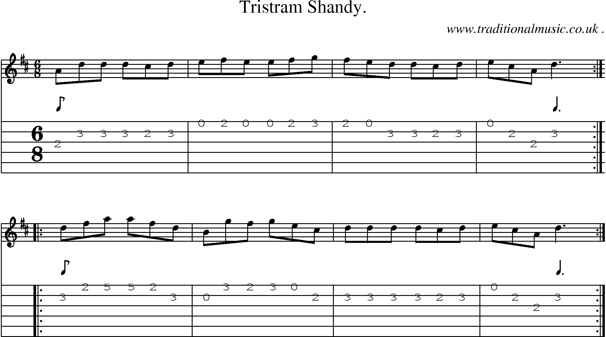Sheet-Music and Guitar Tabs for Tristram Shandy