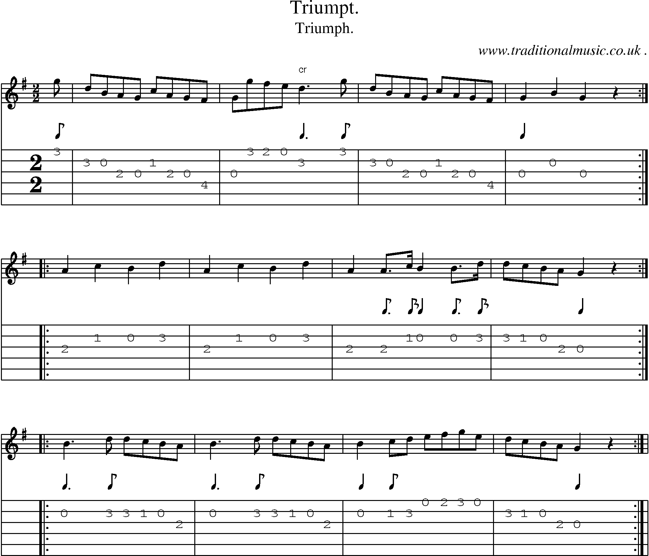 Sheet-Music and Guitar Tabs for Triumpt