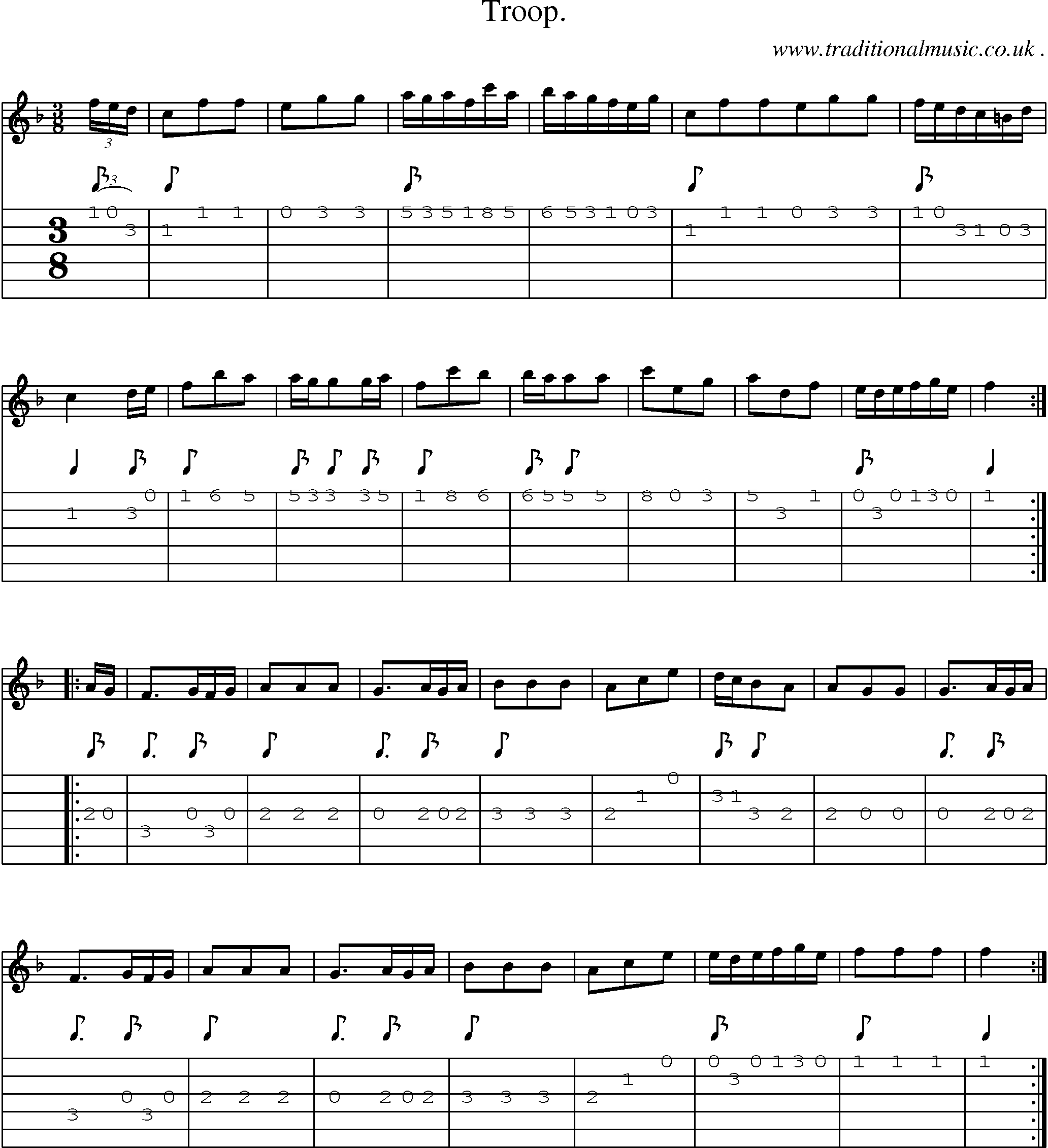 Sheet-Music and Guitar Tabs for Troop