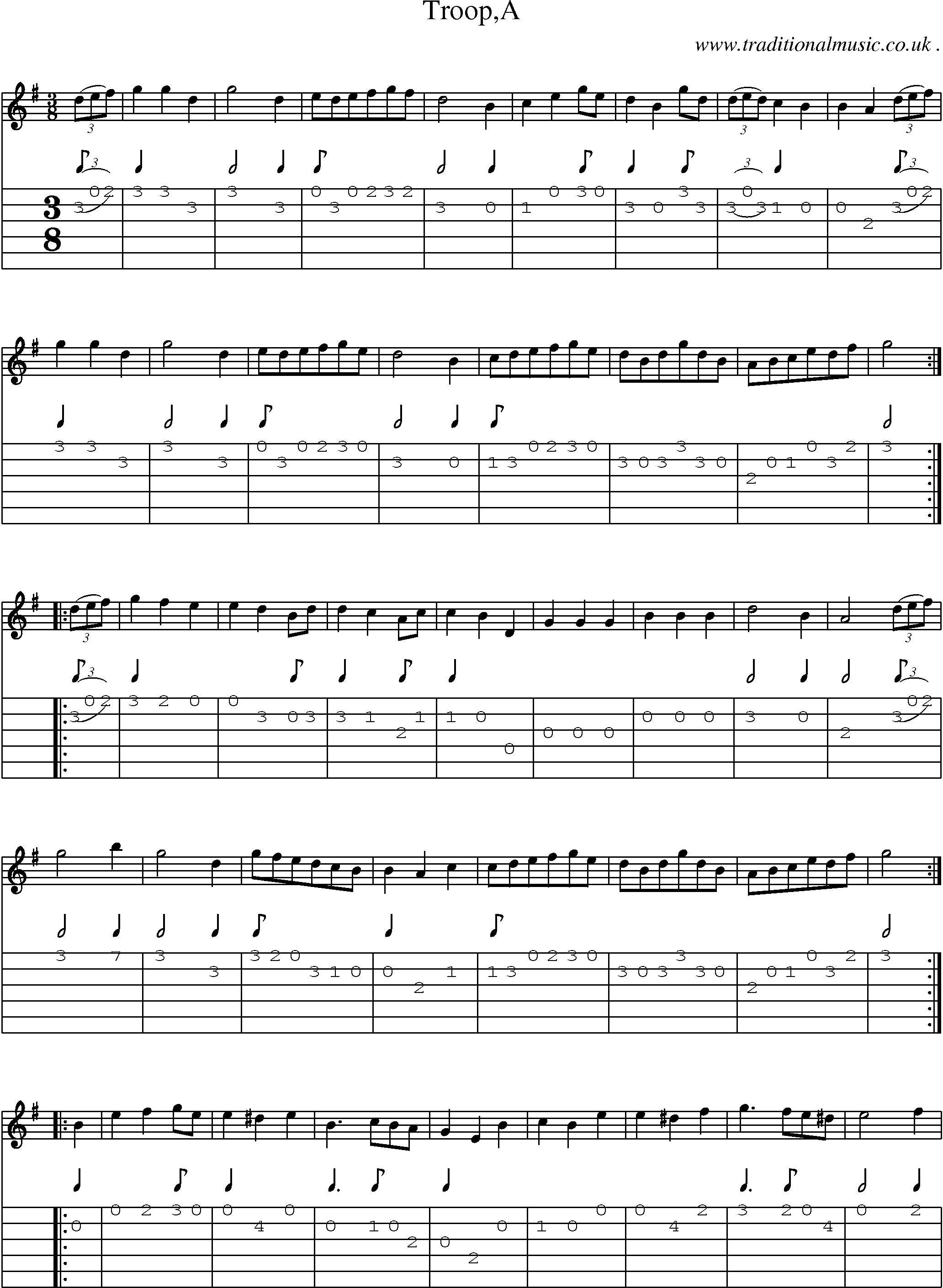 Sheet-Music and Guitar Tabs for Troopa