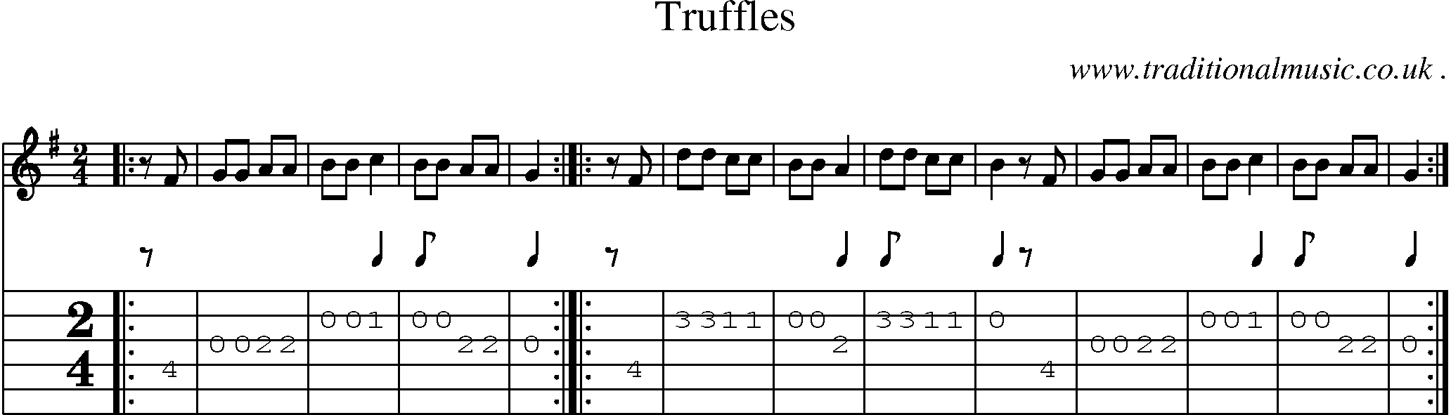 Sheet-Music and Guitar Tabs for Truffles