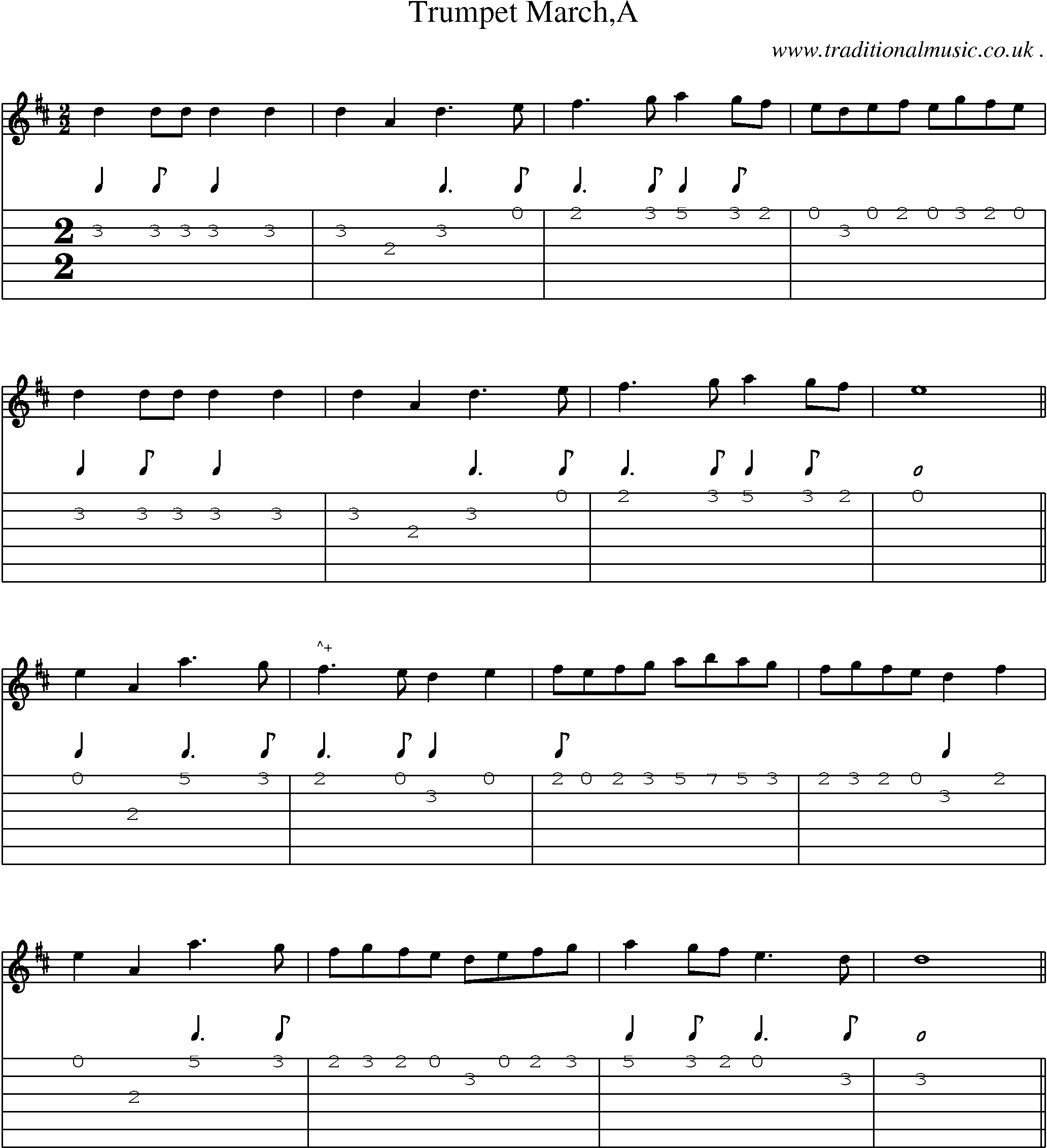 Sheet-Music and Guitar Tabs for Trumpet Marcha