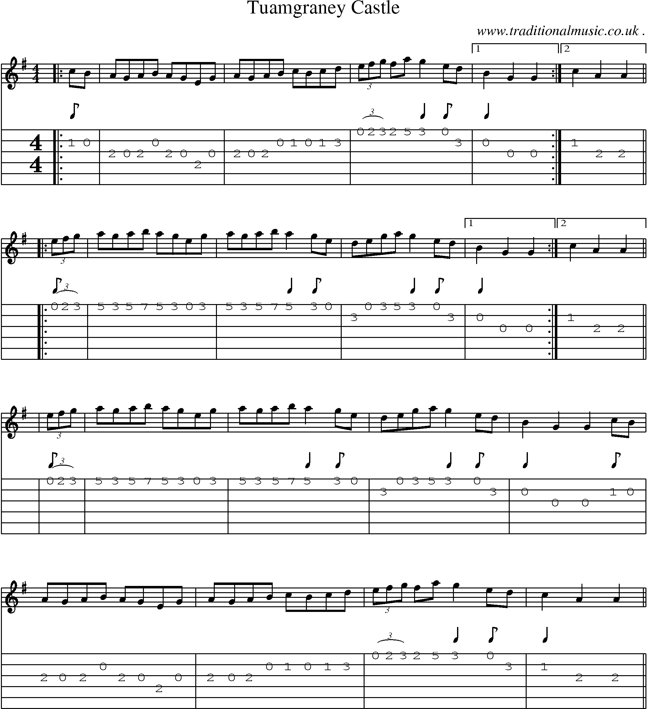 Sheet-Music and Guitar Tabs for Tuamgraney Castle