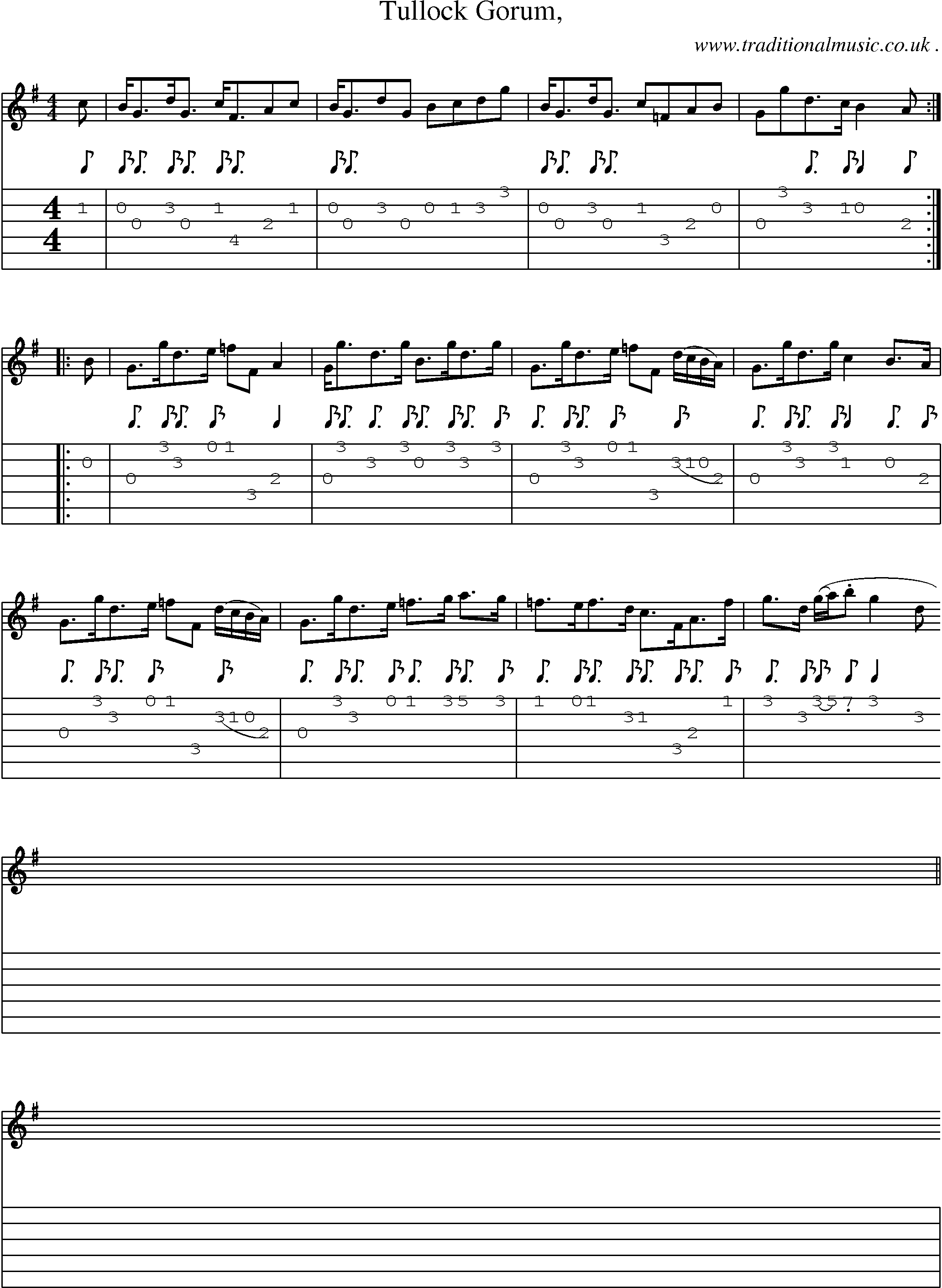 Sheet-Music and Guitar Tabs for Tullock Gorum