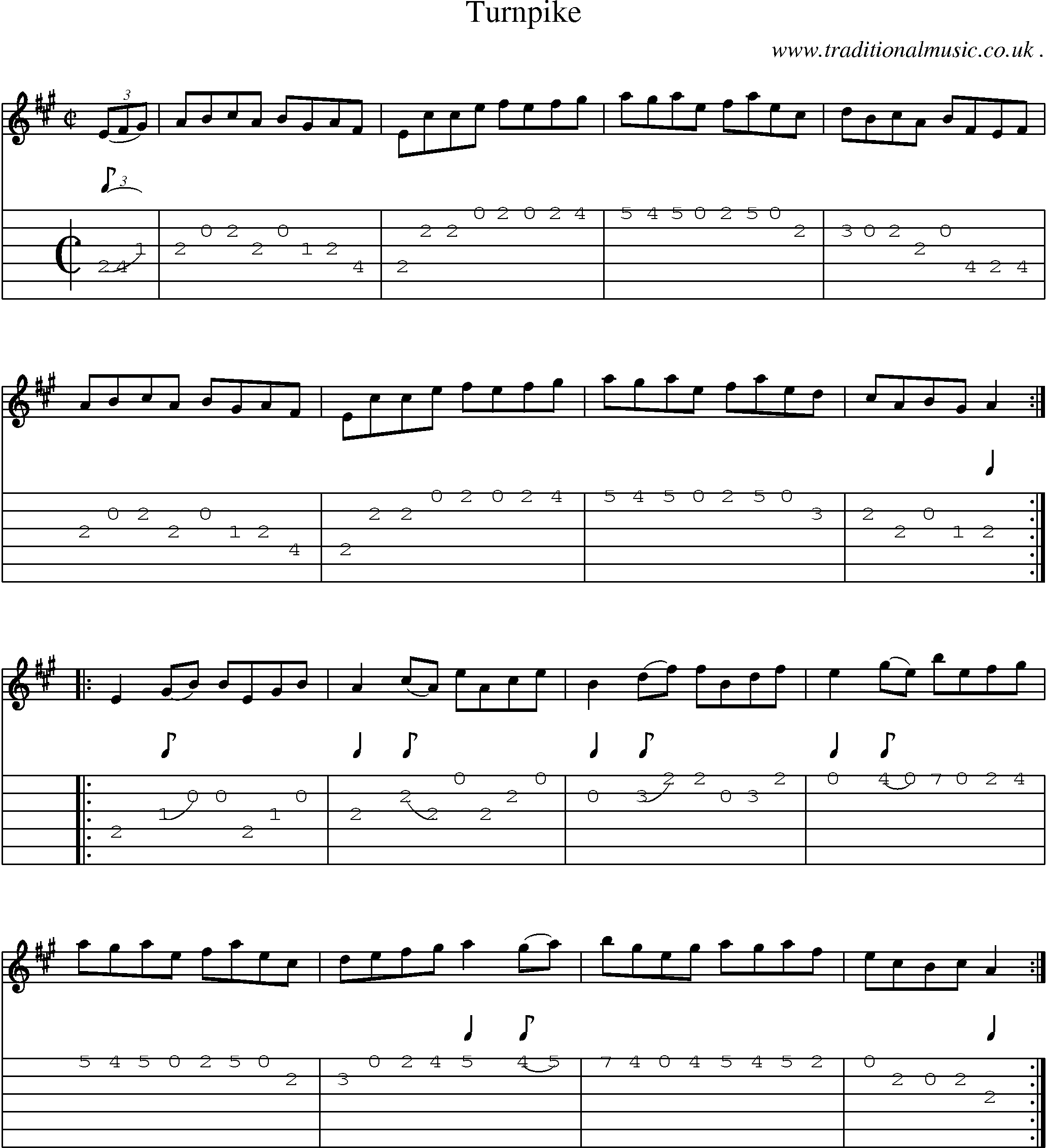 Sheet-Music and Guitar Tabs for Turnpike