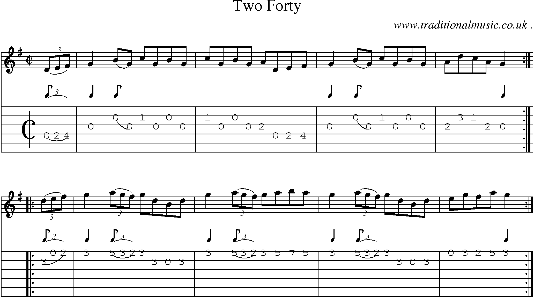 Sheet-Music and Guitar Tabs for Two Forty