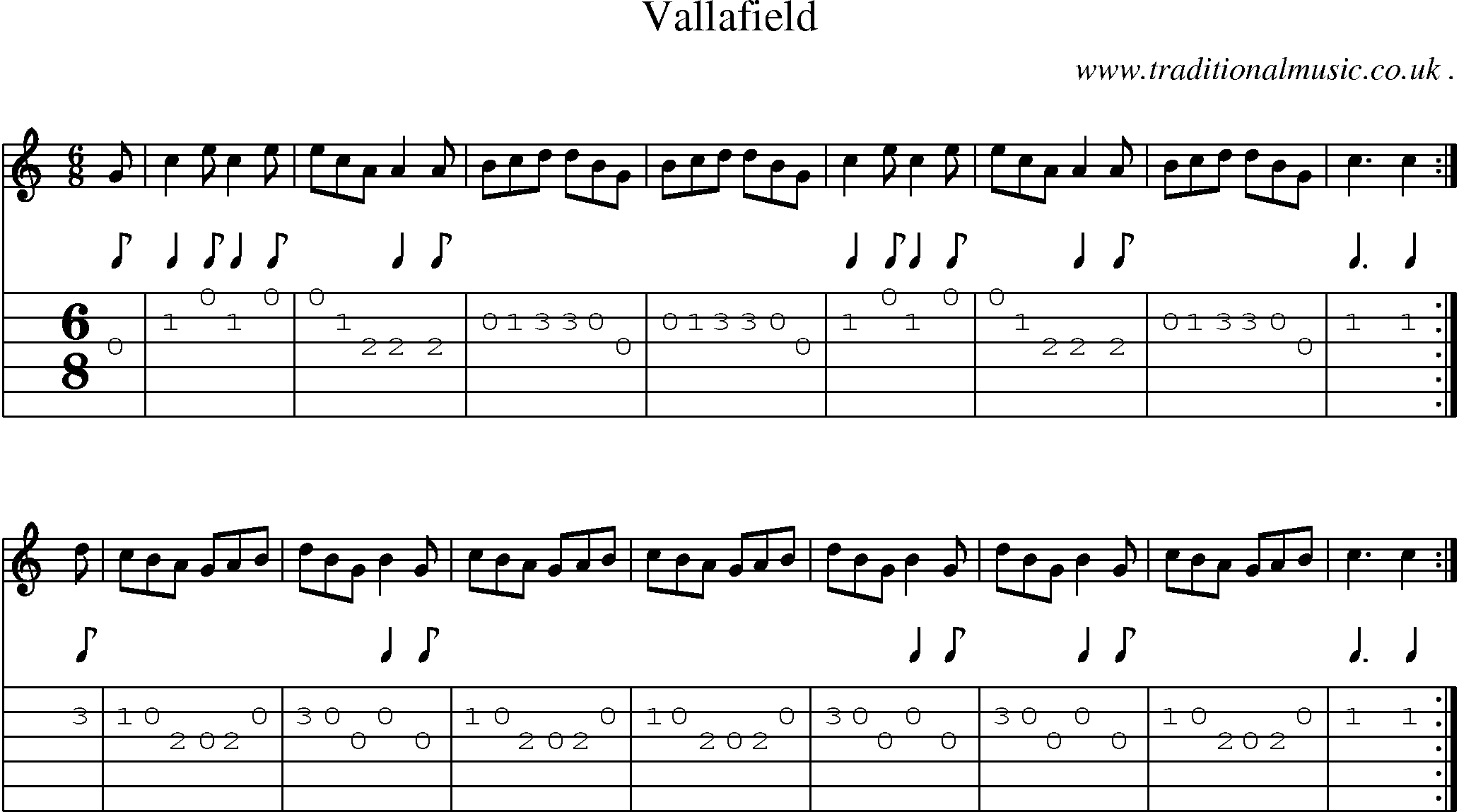 Sheet-Music and Guitar Tabs for Vallafield
