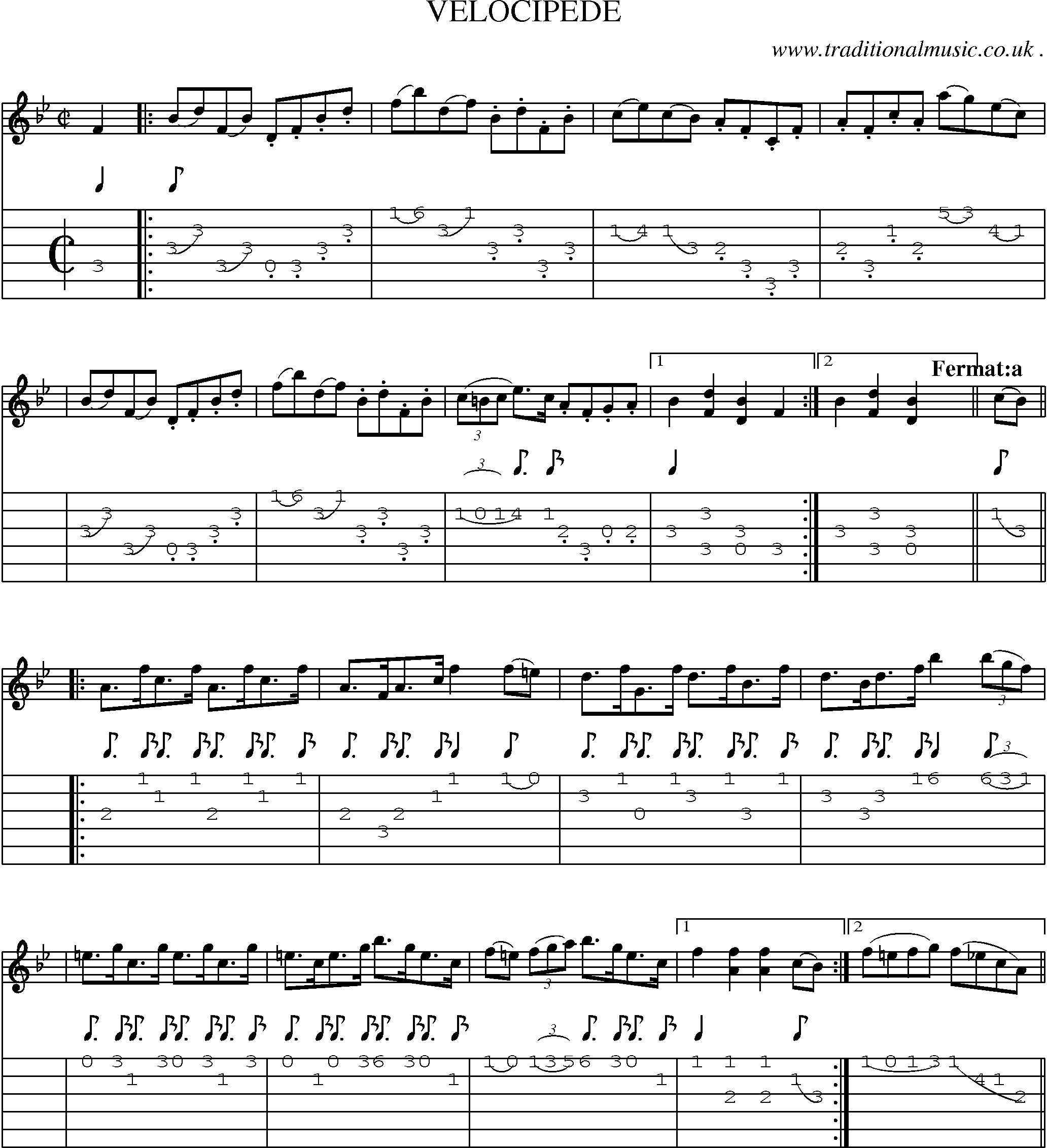 Sheet-Music and Guitar Tabs for Velocipede