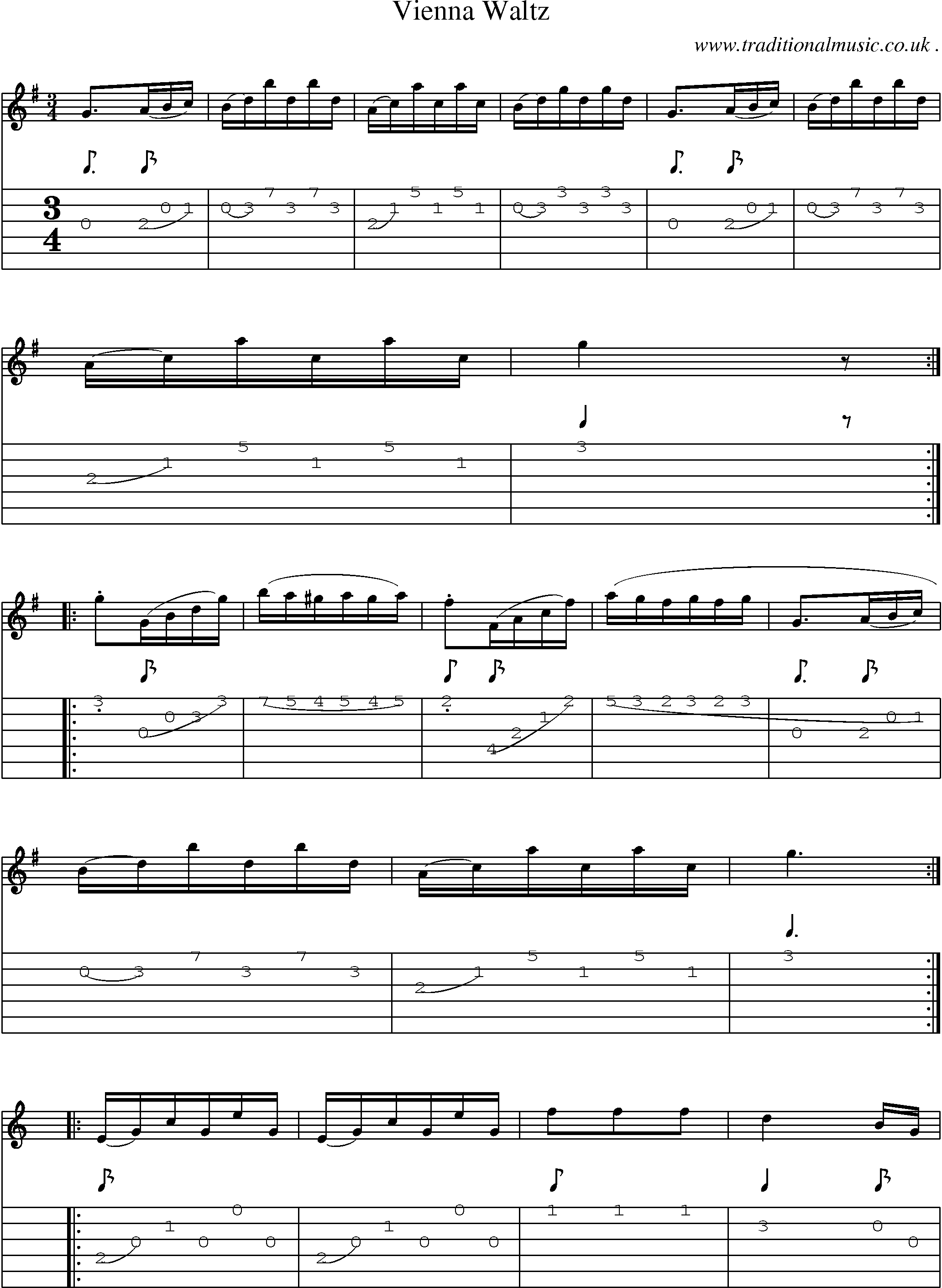 Sheet-Music and Guitar Tabs for Vienna Waltz