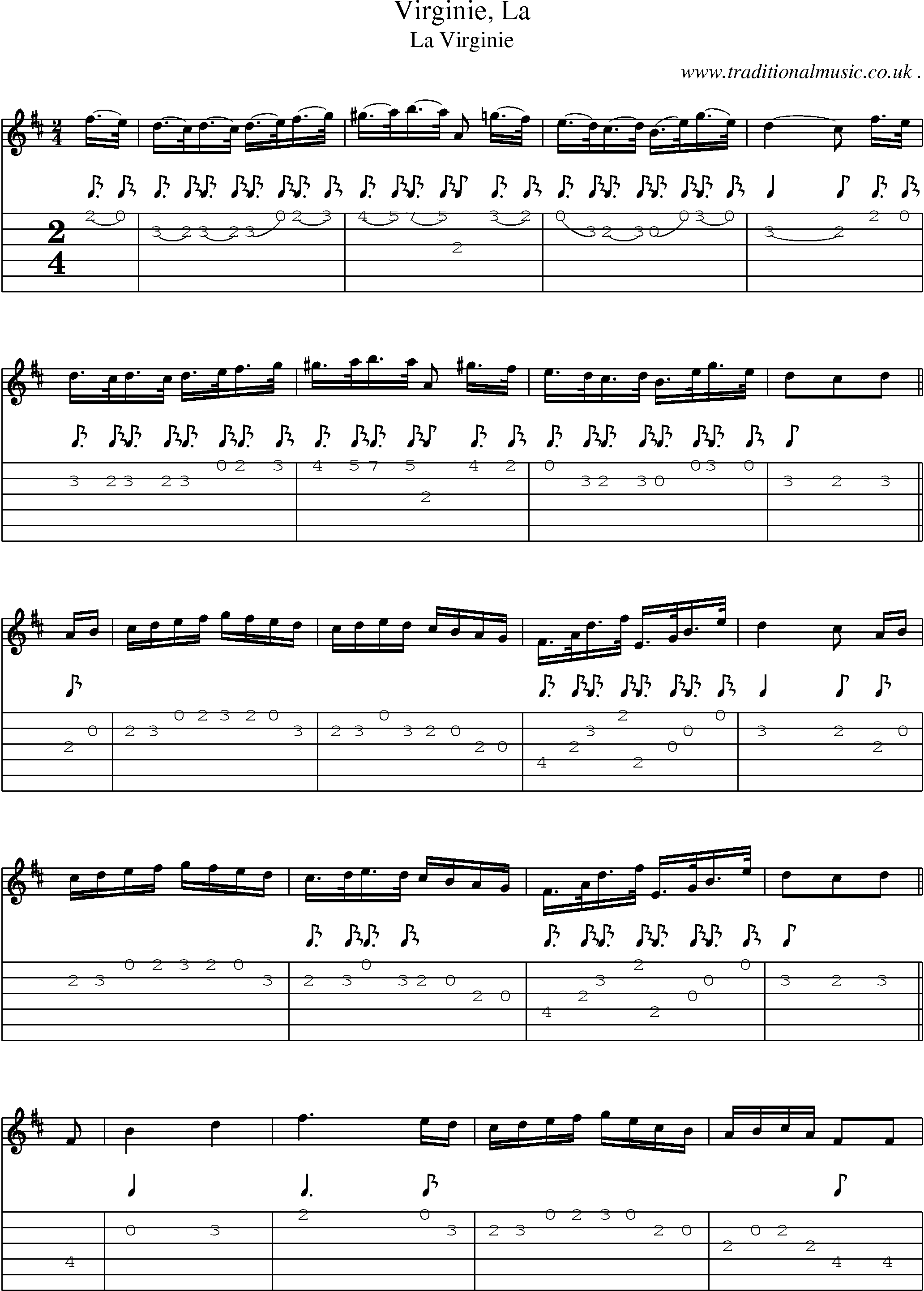 Sheet-Music and Guitar Tabs for Virginie La
