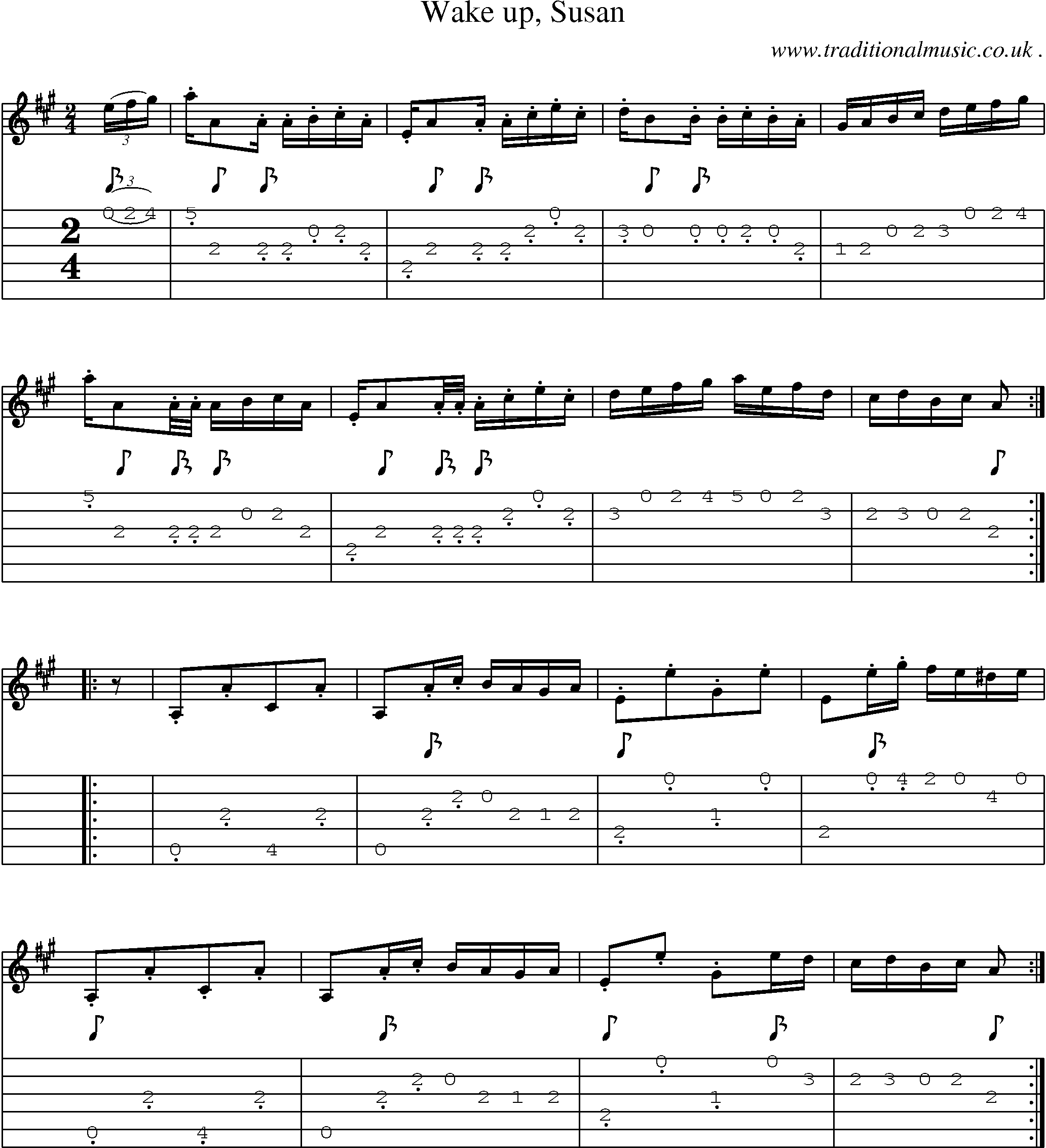 Sheet-Music and Guitar Tabs for Wake Up Susan
