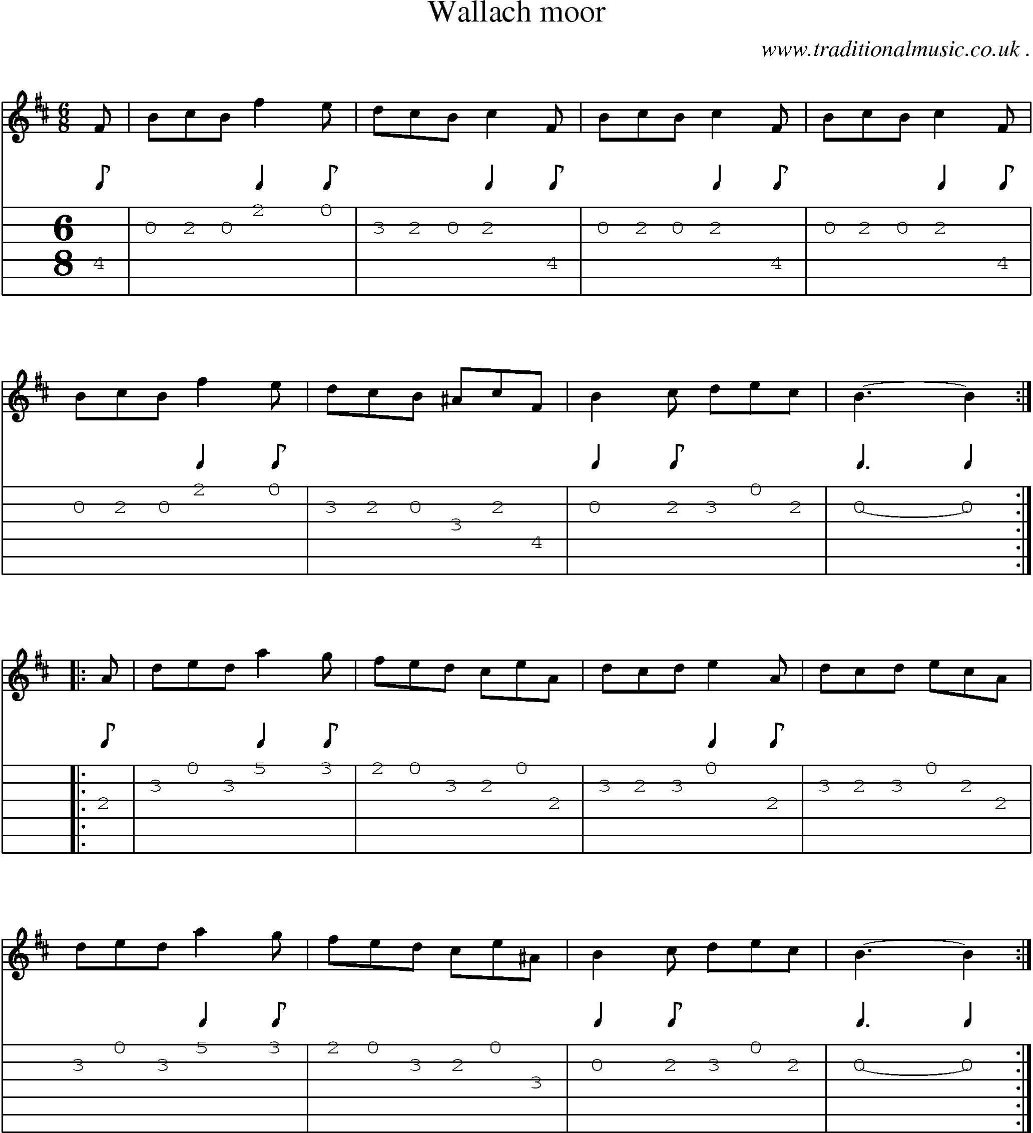 Sheet-Music and Guitar Tabs for Wallach Moor