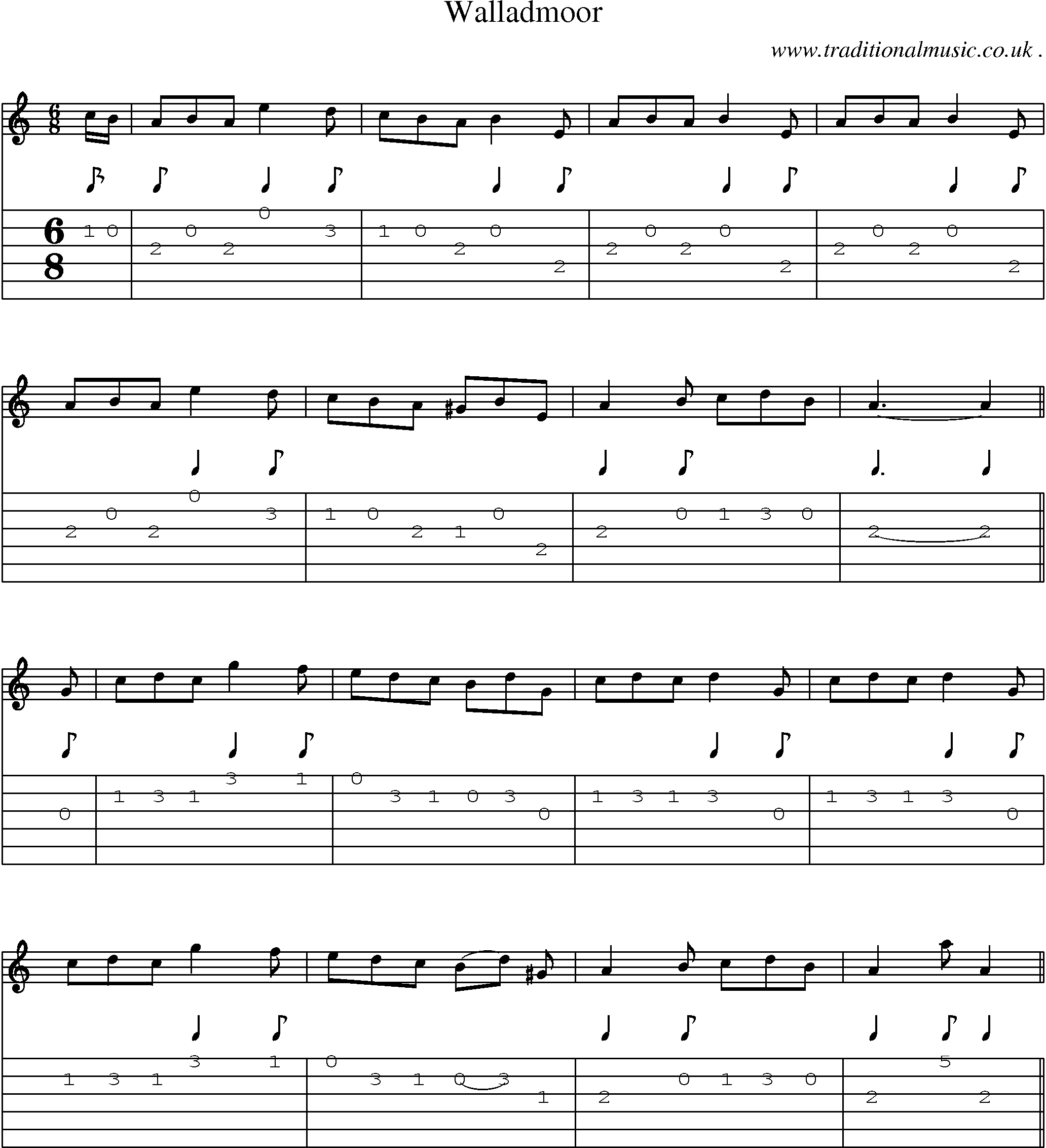 Sheet-Music and Guitar Tabs for Walladmoor