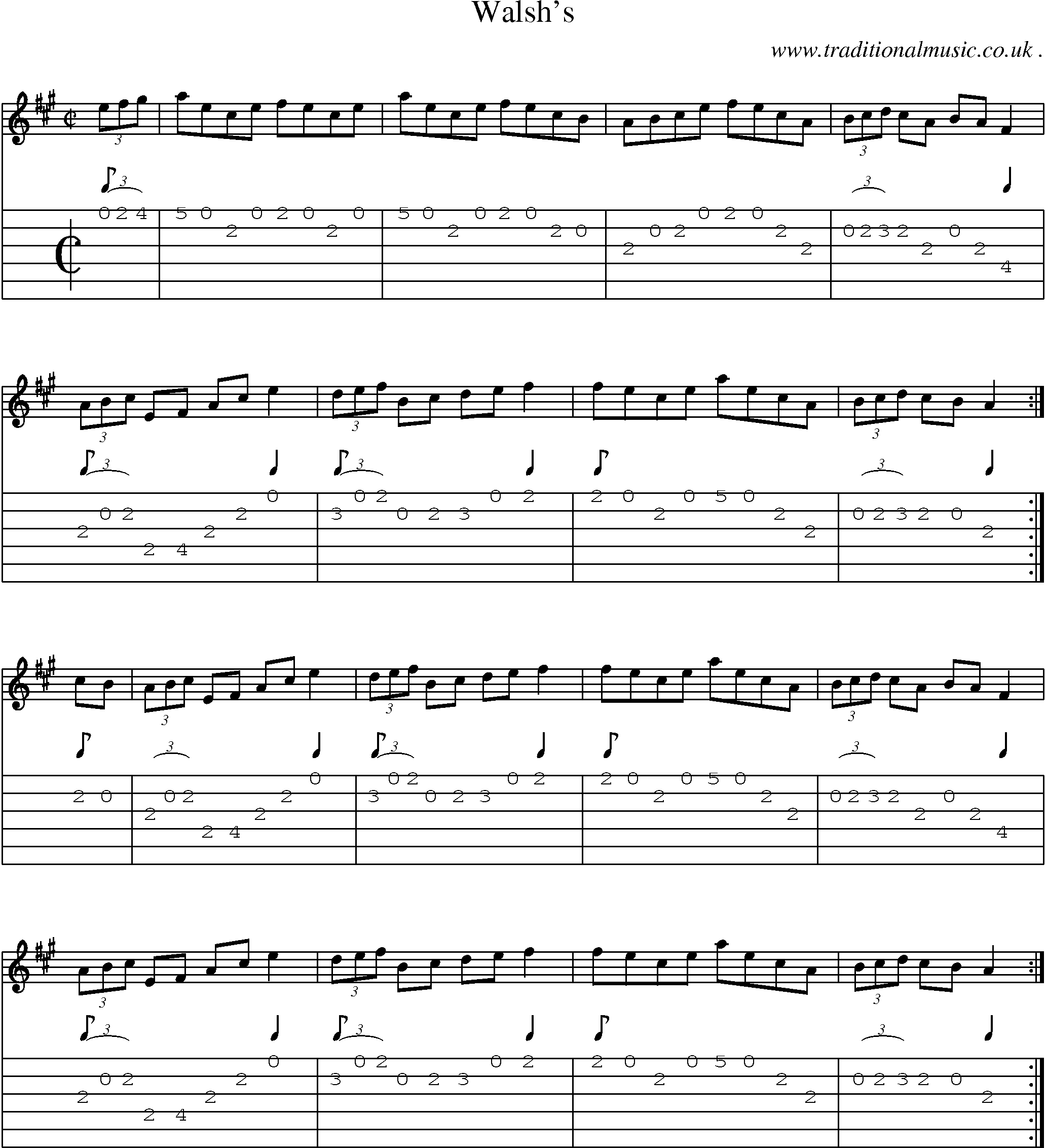 Sheet-Music and Guitar Tabs for Walshs