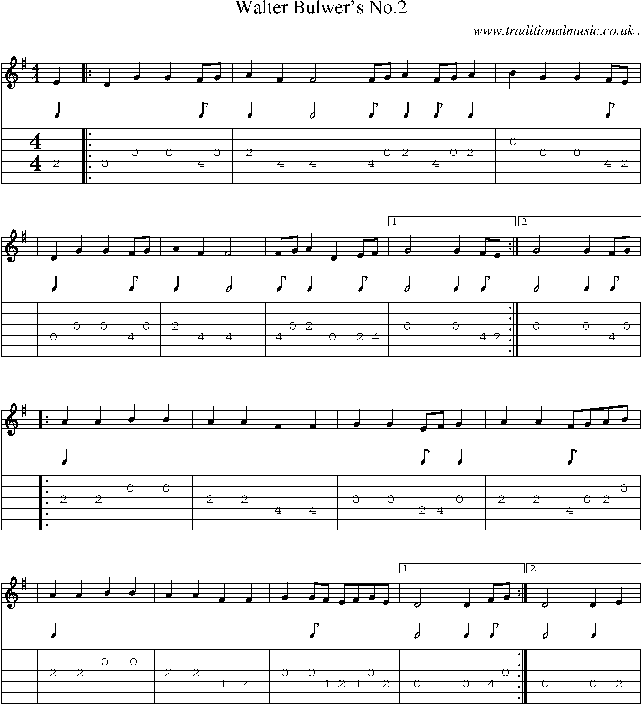 Sheet-Music and Guitar Tabs for Walter Bulwers No2
