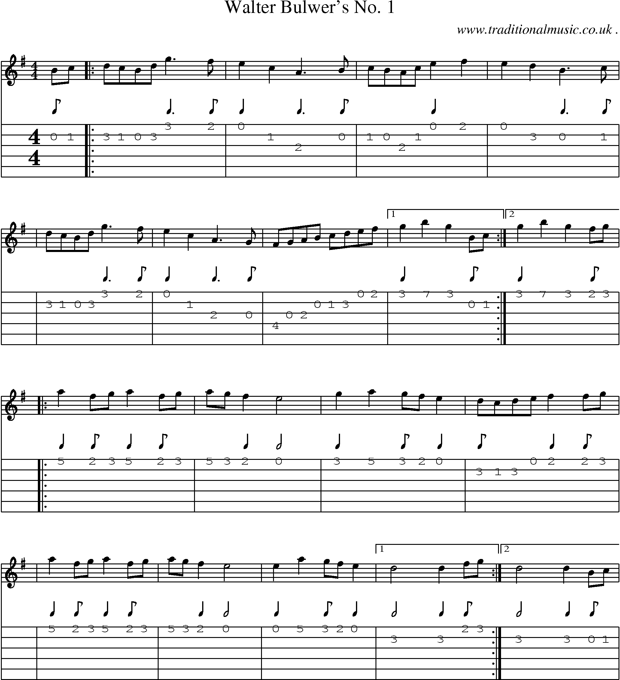 Sheet-Music and Guitar Tabs for Walter Bulwers No 1
