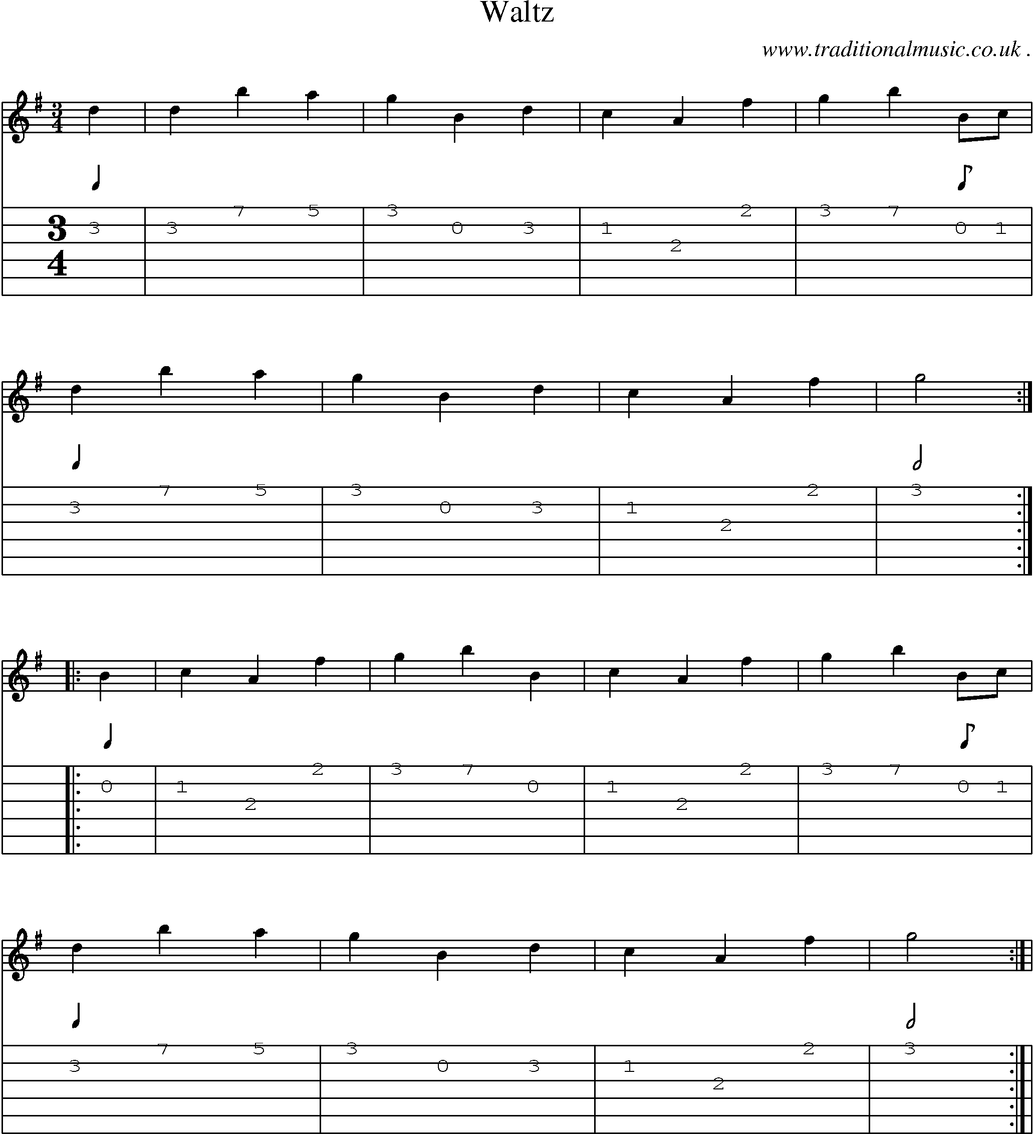 Sheet-Music and Guitar Tabs for Waltz