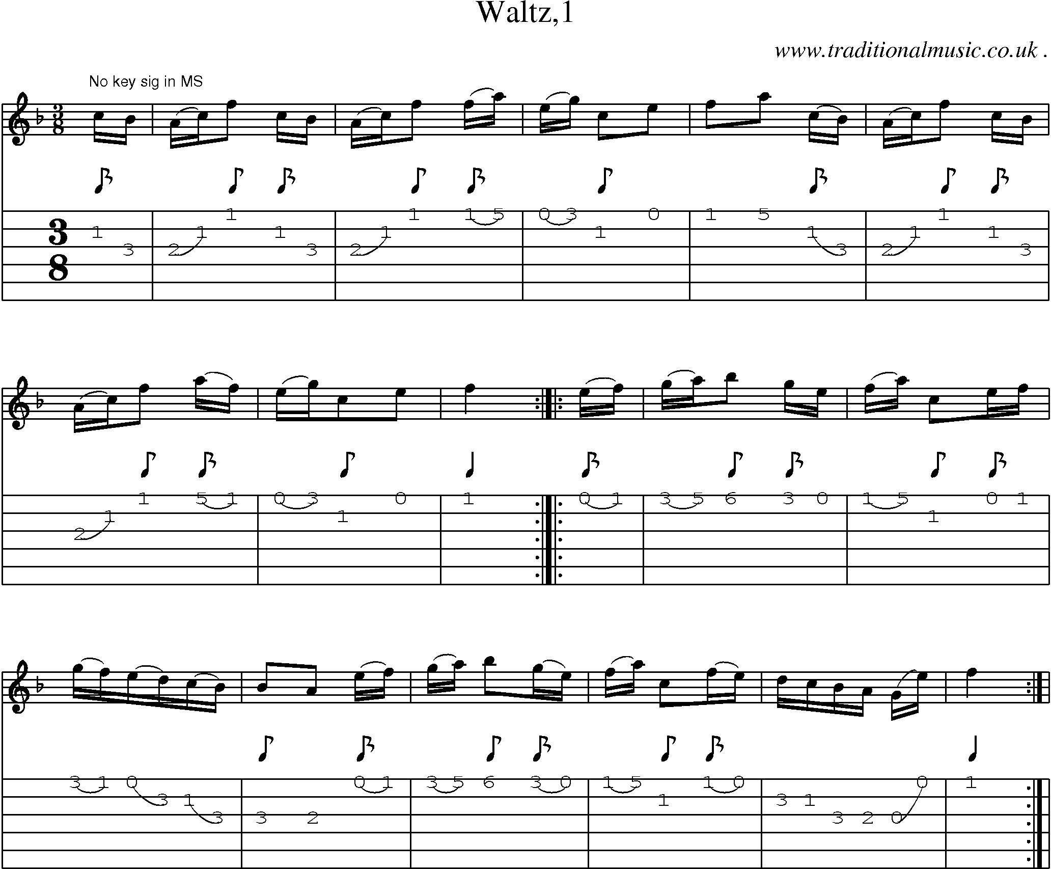 Sheet-Music and Guitar Tabs for Waltz1