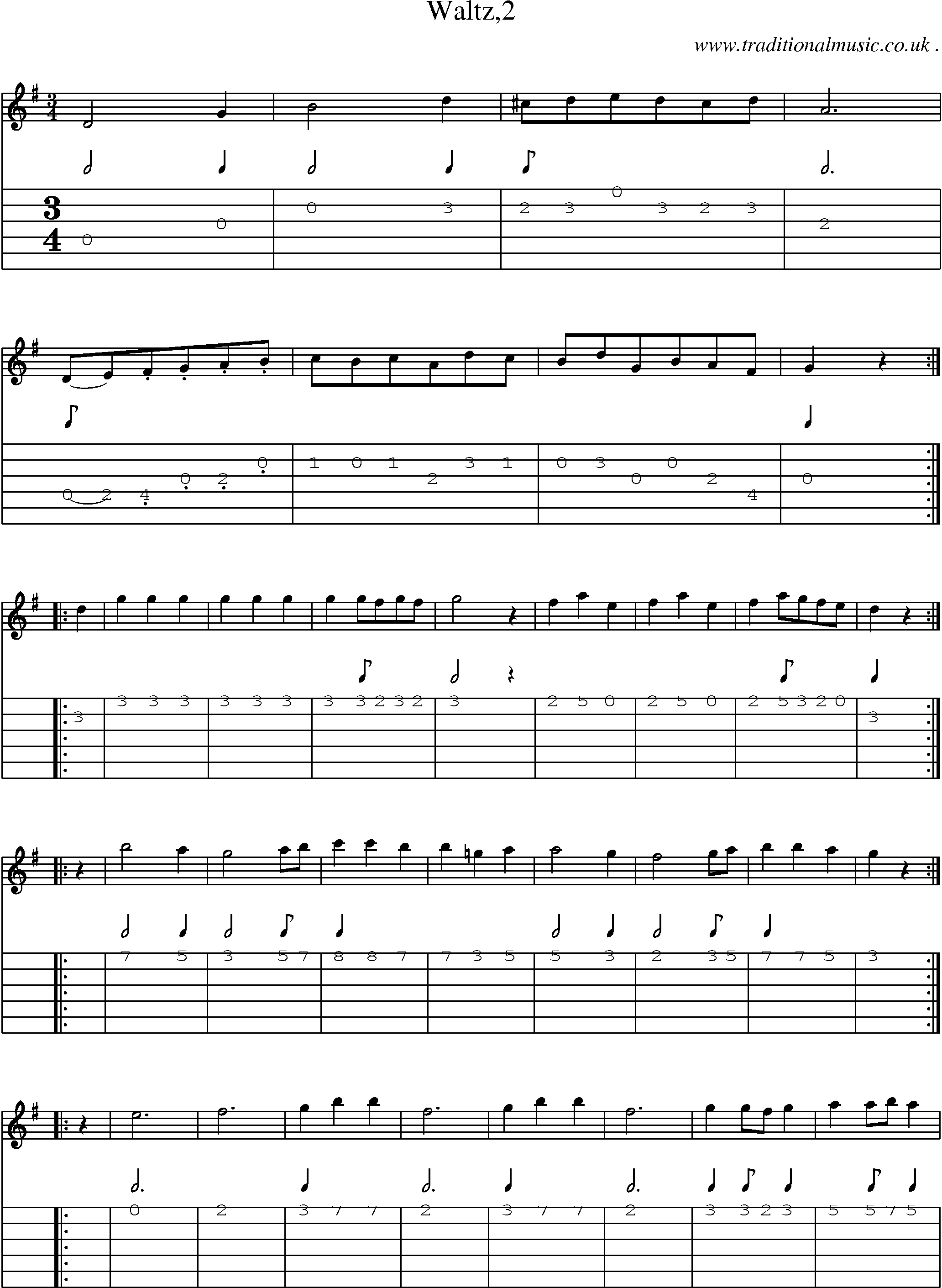 Sheet-Music and Guitar Tabs for Waltz2