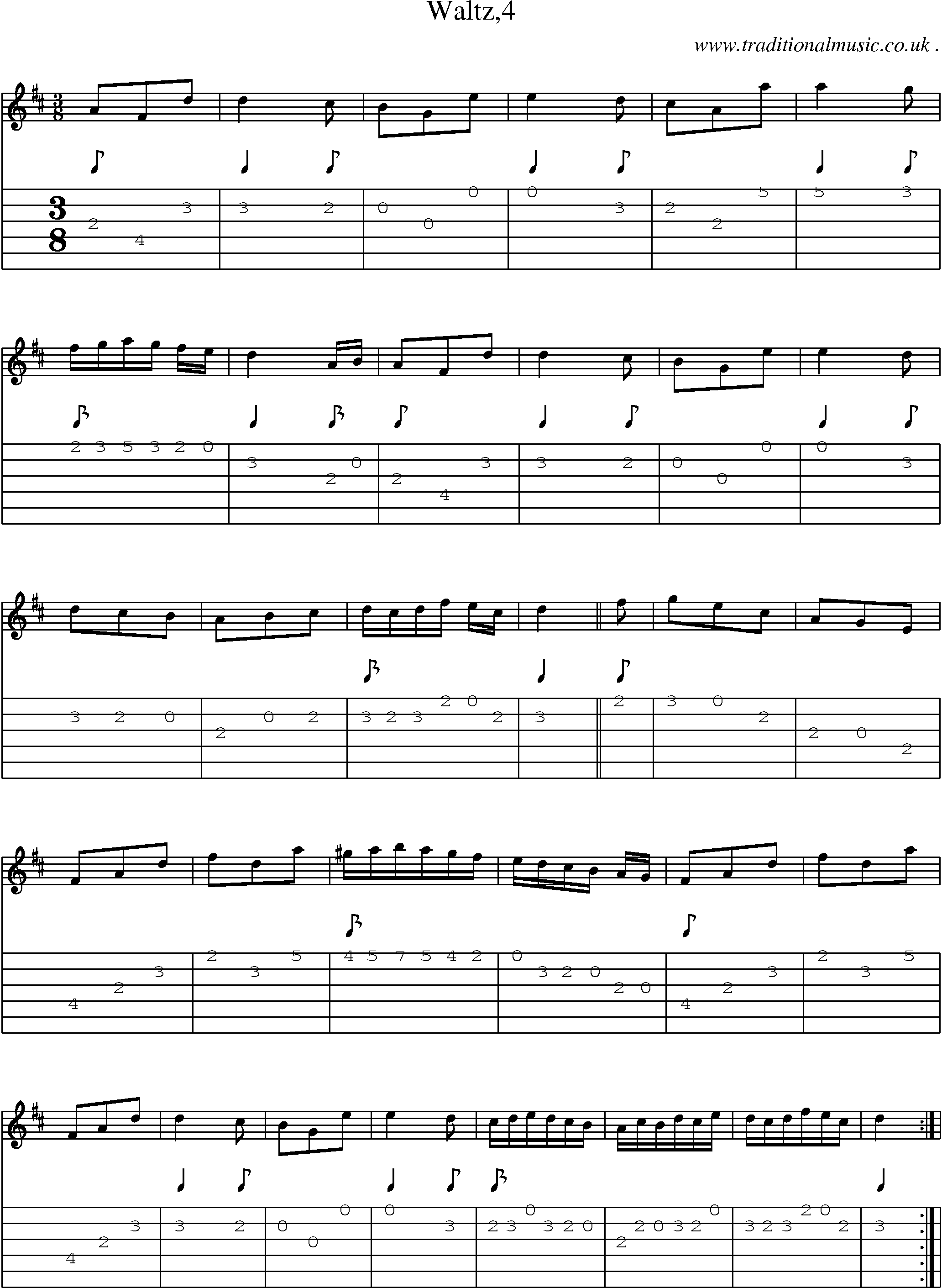 Sheet-Music and Guitar Tabs for Waltz4
