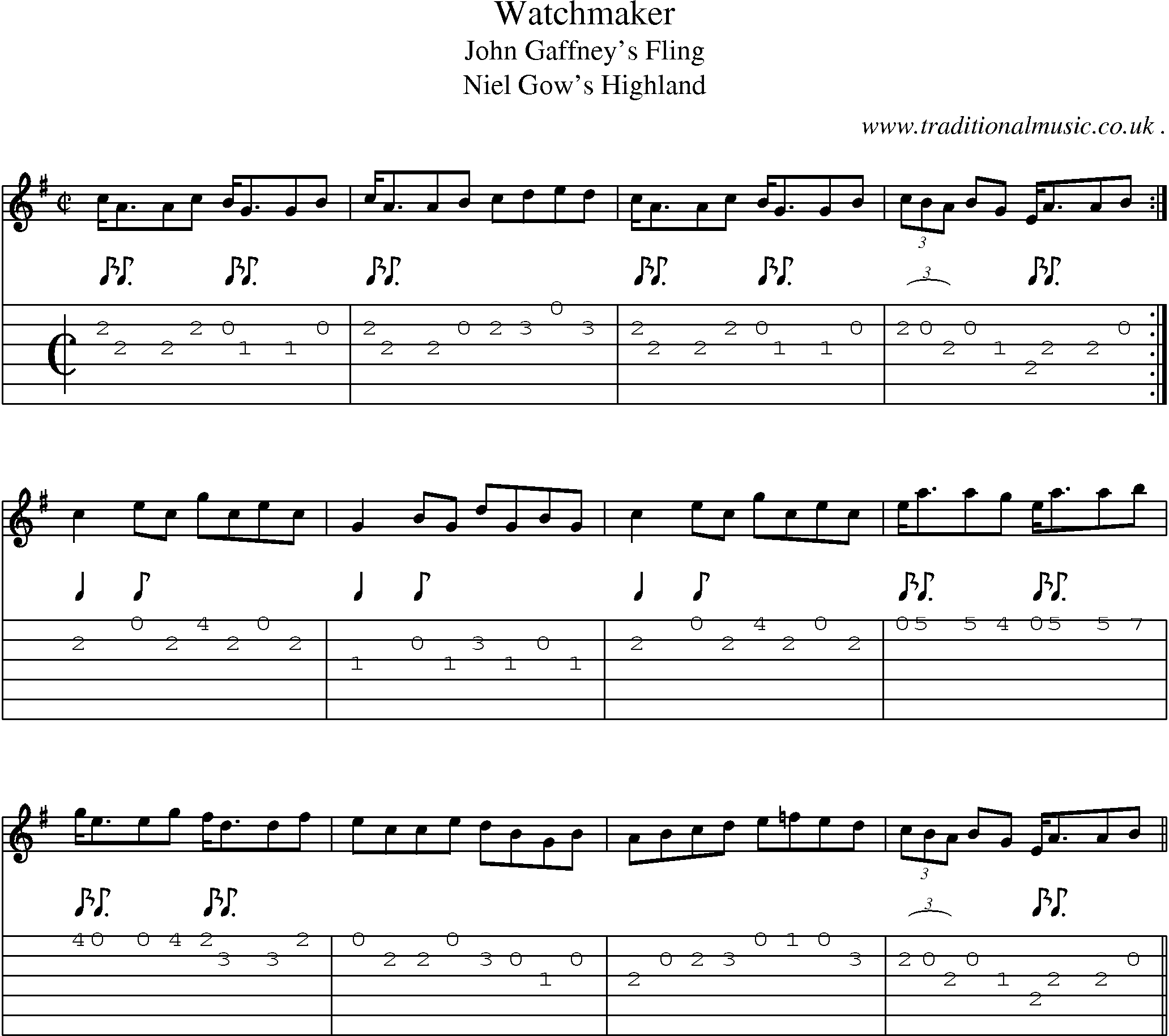 Sheet-Music and Guitar Tabs for Watchmaker