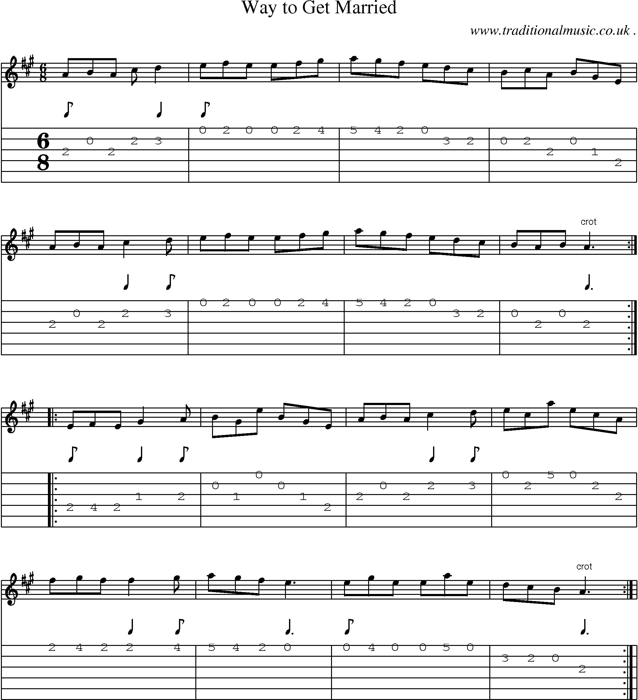Sheet-Music and Guitar Tabs for Way To Get Married