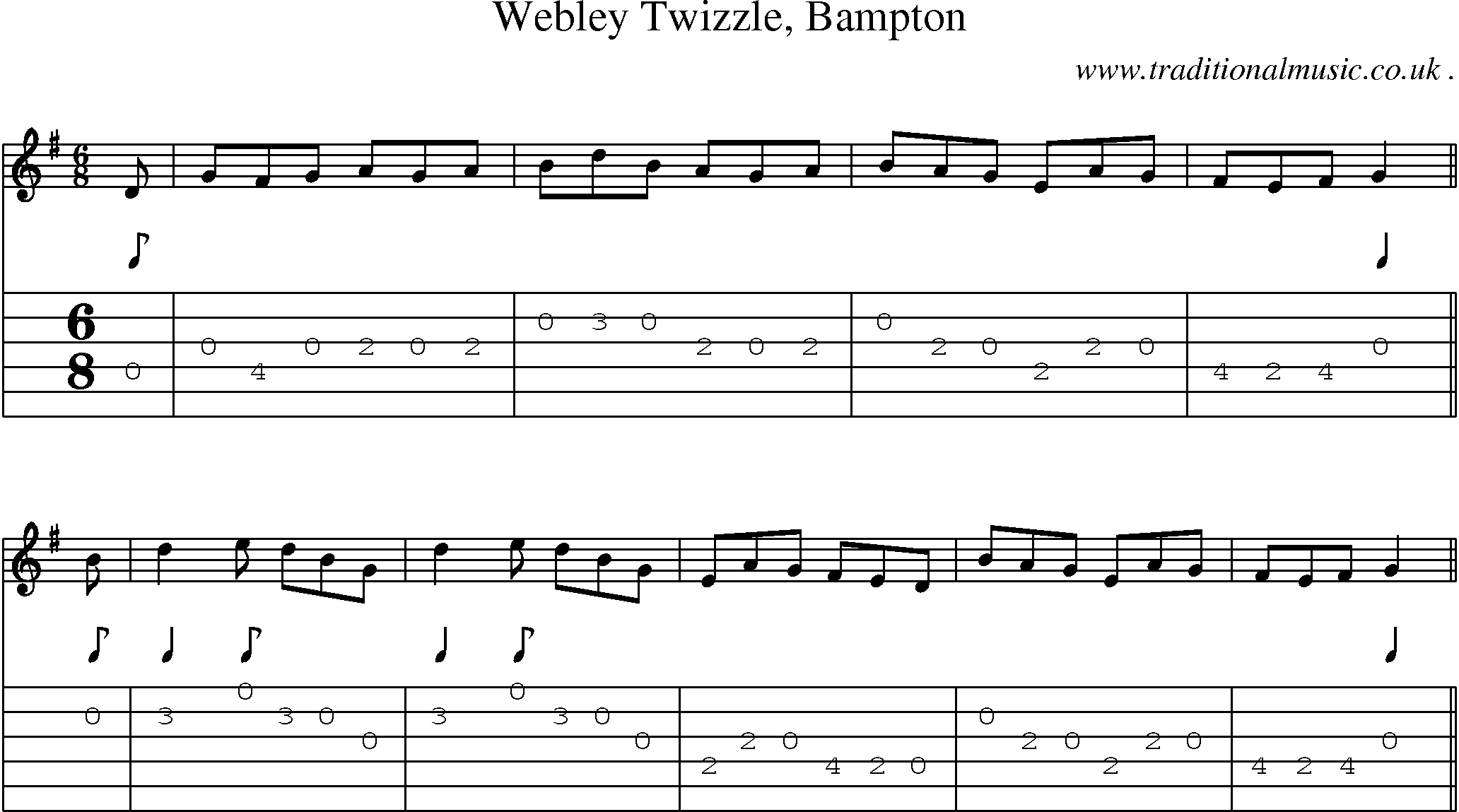 Sheet-Music and Guitar Tabs for Webley Twizzle Bampton