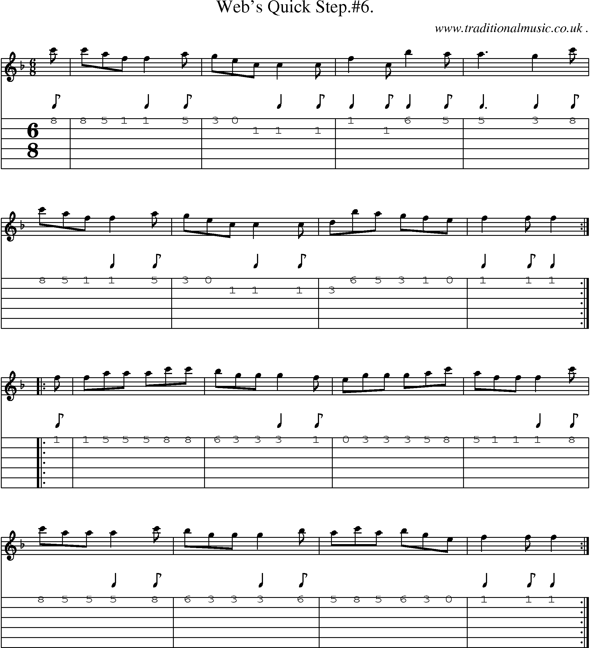 Sheet-Music and Guitar Tabs for Webs Quick Step6