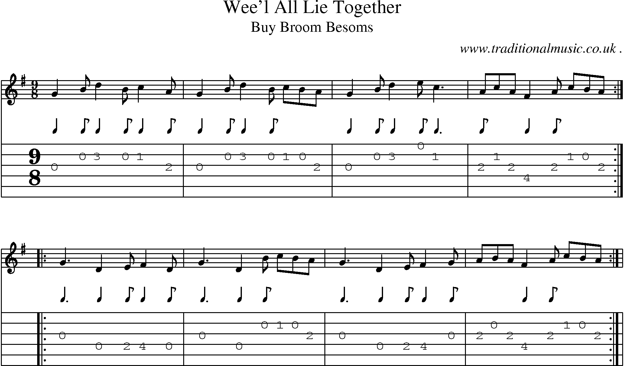 Sheet-Music and Guitar Tabs for Weel All Lie Together