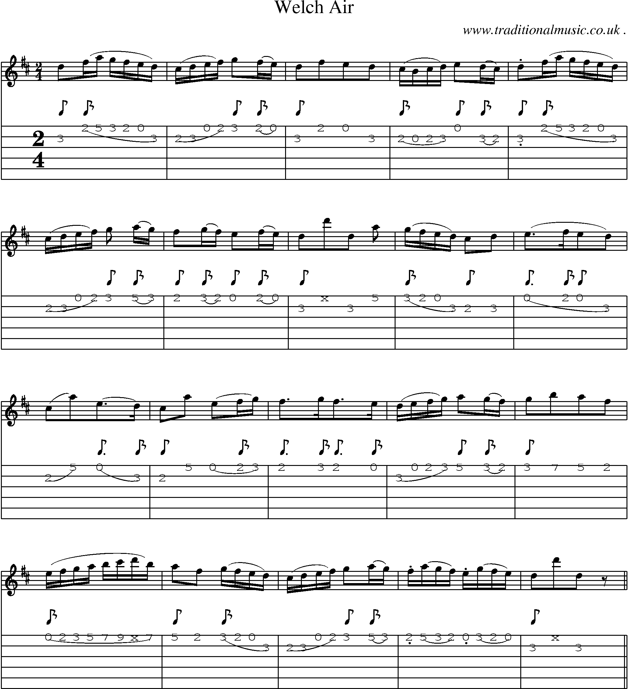 Sheet-Music and Guitar Tabs for Welch Air