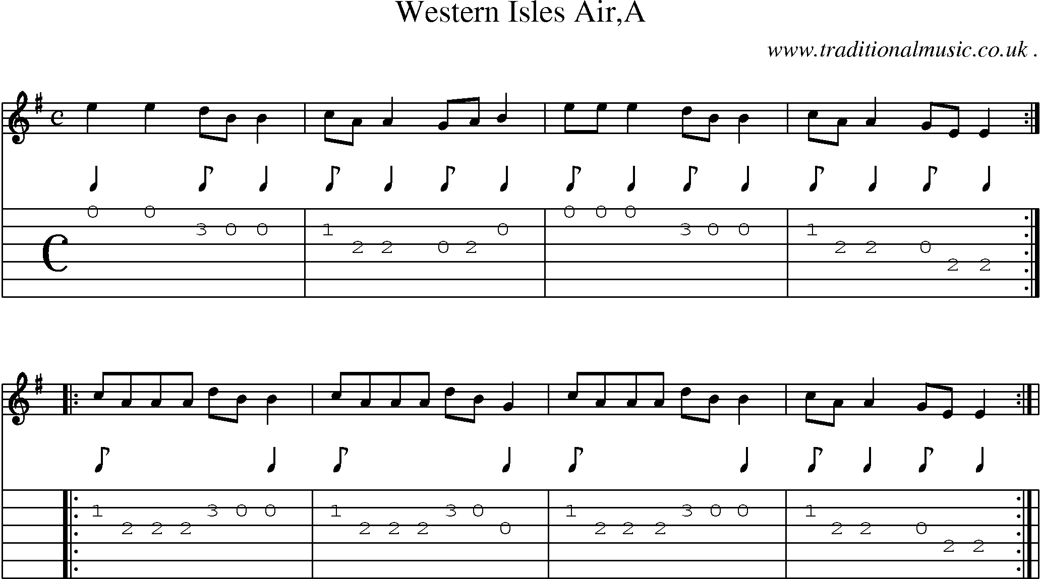 Sheet-Music and Guitar Tabs for Western Isles Aira